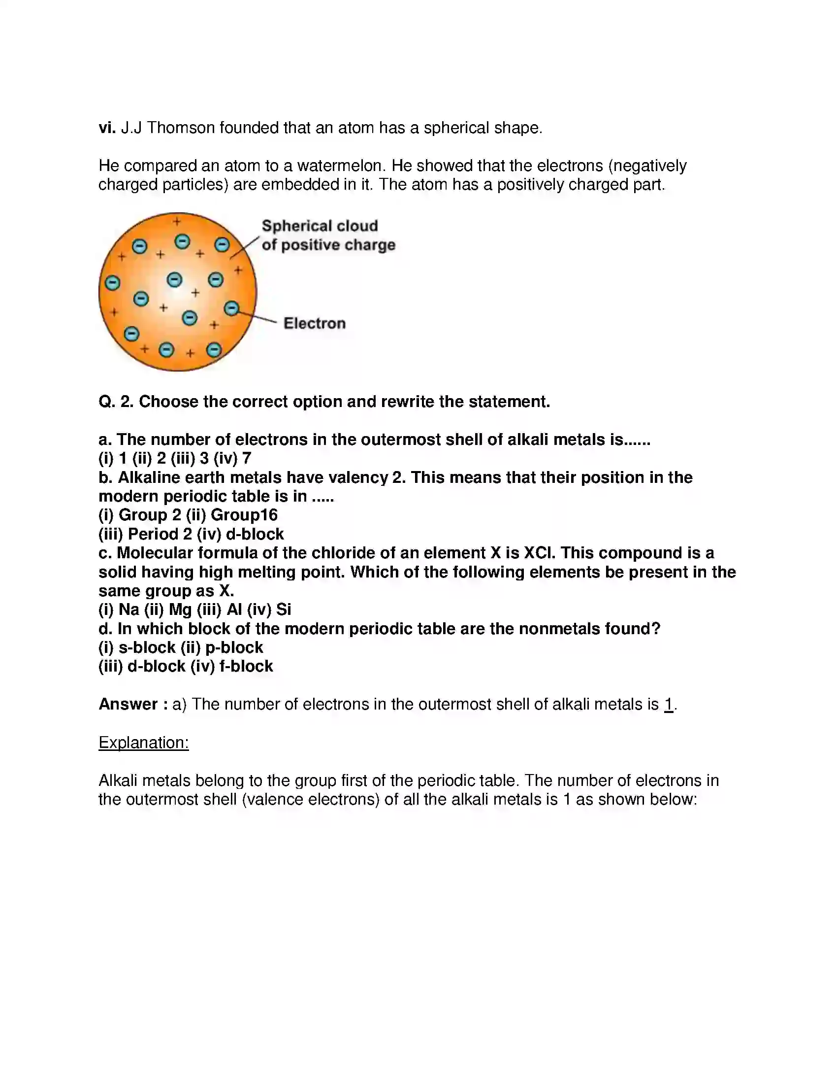 Maharashtra Board Class 10th Science & Technology-I - English Medium Periodic Classification of Element Solution 3