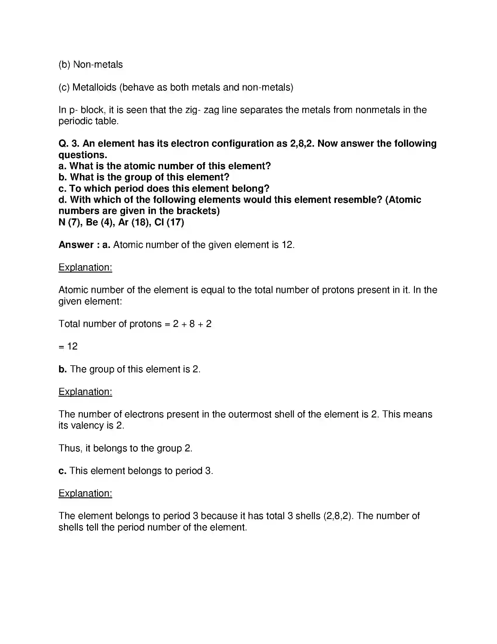 Maharashtra Board Class 10th Science & Technology-I - English Medium Periodic Classification of Element Solution 6