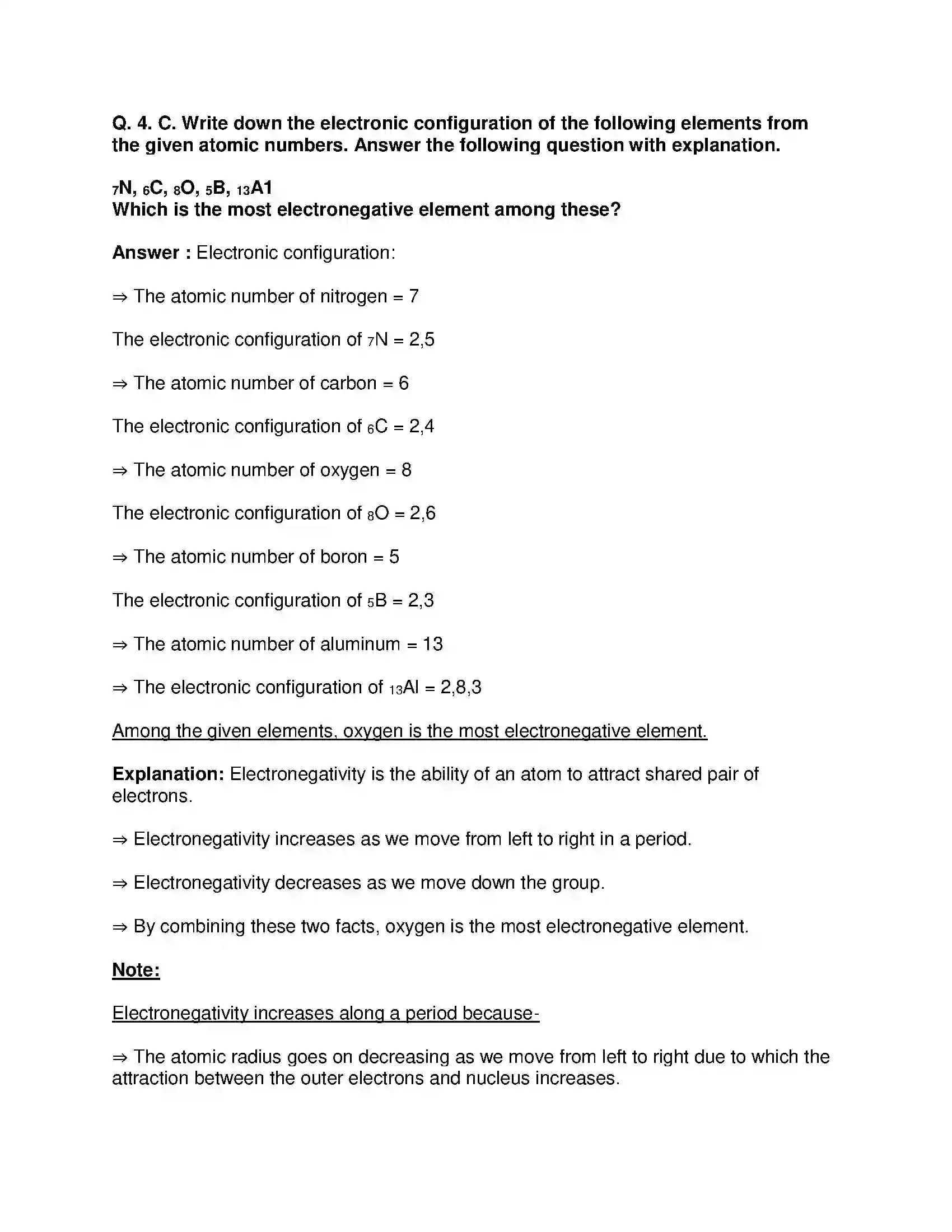 Maharashtra Board Class 10th Science & Technology-I - English Medium Periodic Classification of Element Solution 9