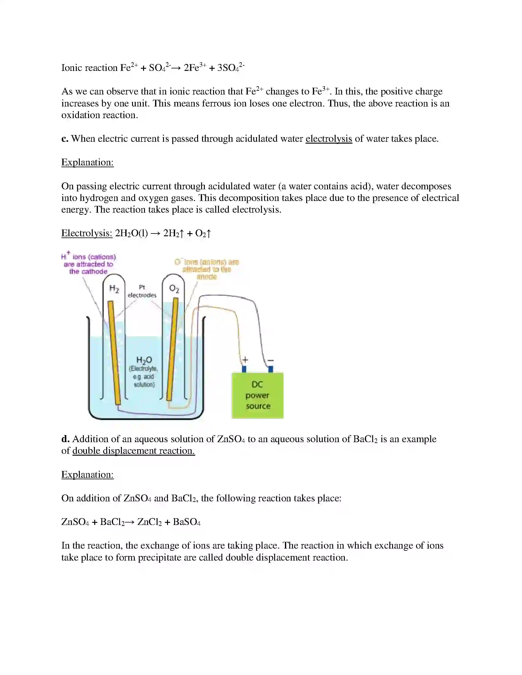 Maharashtra Board Class 10th Science & Technology-I - English Medium Chemical Reactions & Equations Solution 2