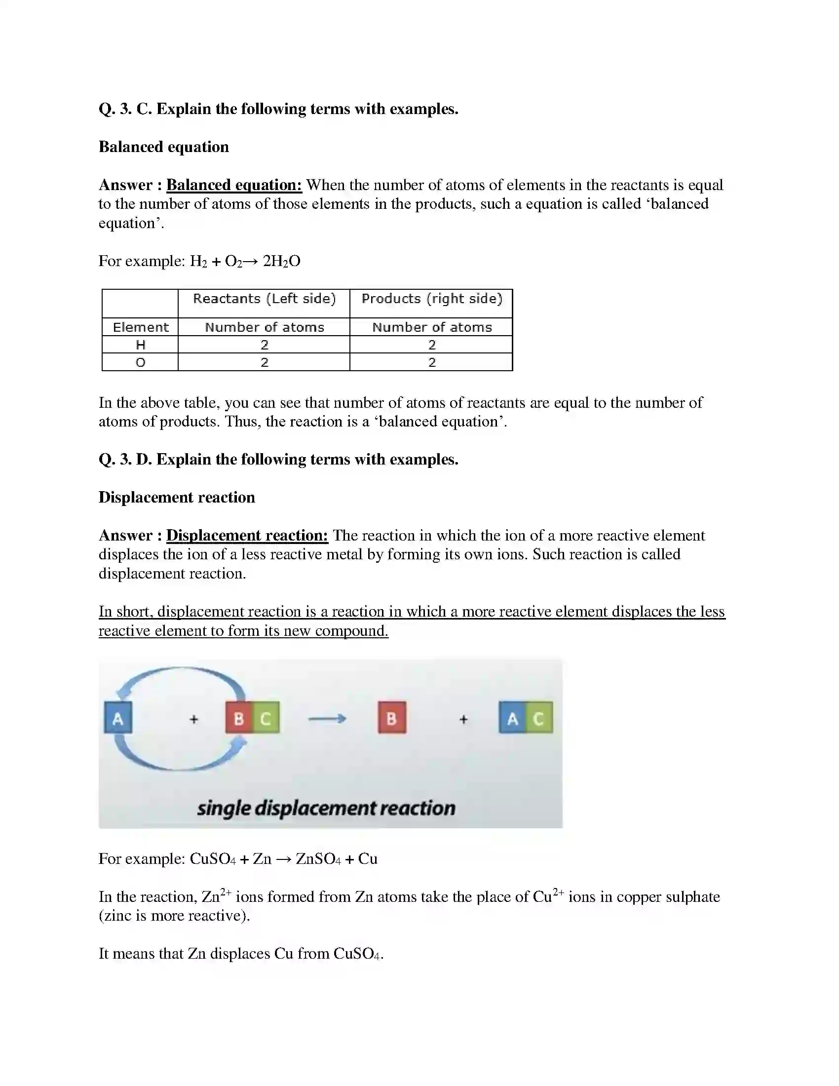 Maharashtra Board Class 10th Science & Technology-I - English Medium Chemical Reactions & Equations Solution 7