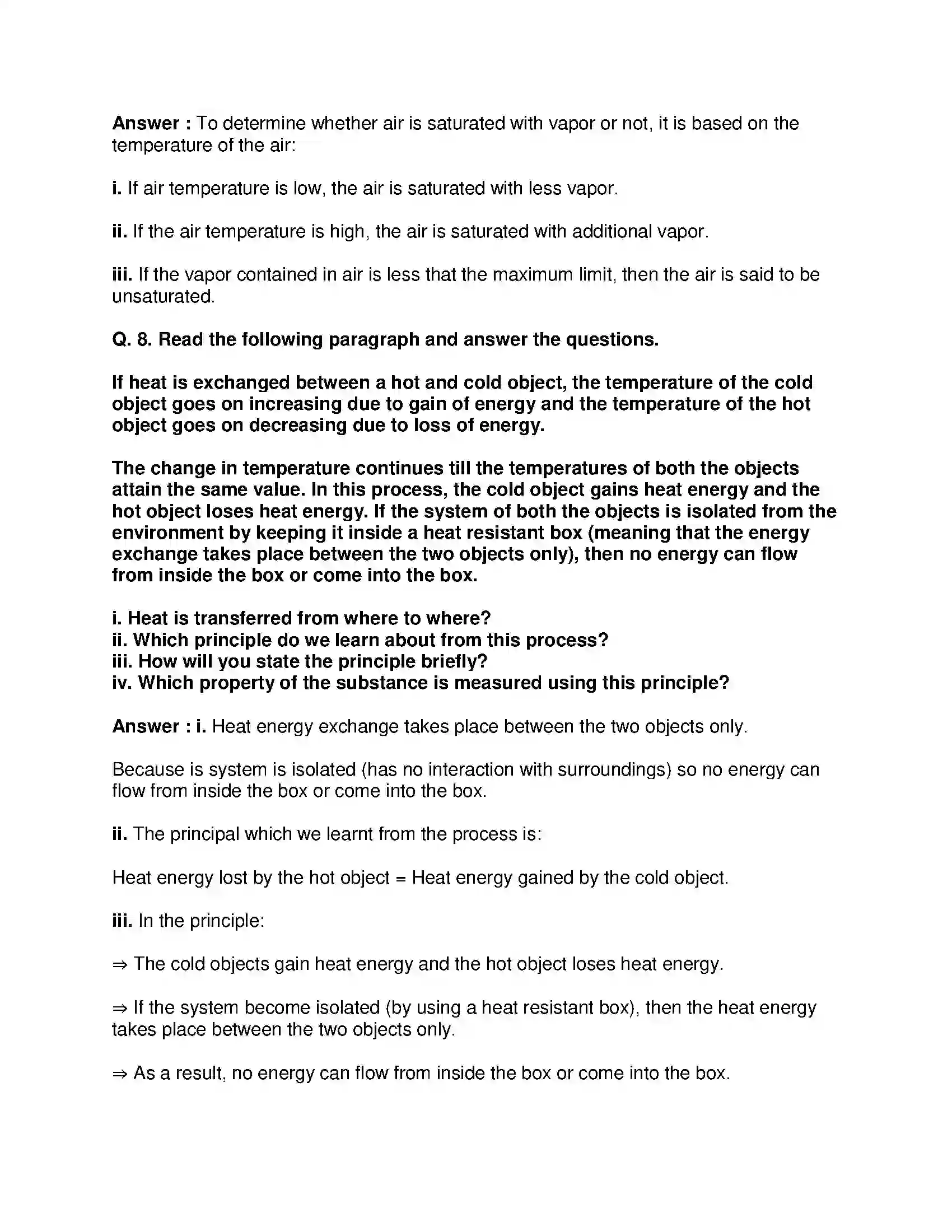 Maharashtra Board Class 10th Science & Technology-I - English Medium Heat Solution 8