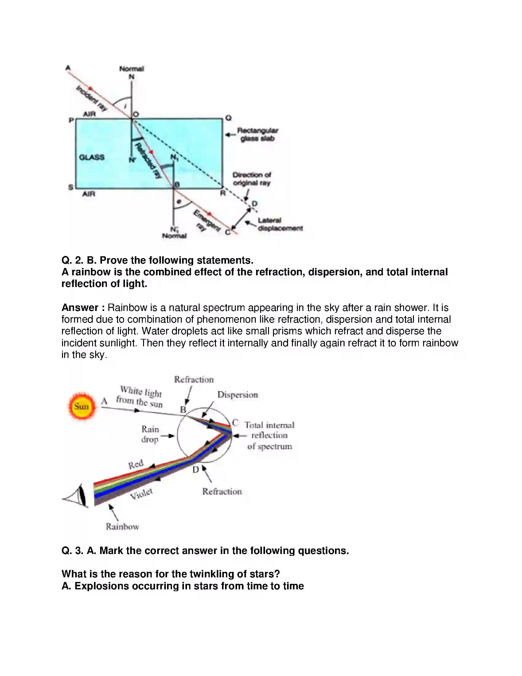 Maharashtra Board Class 10th Science & Technology-I - English Medium Refraction of Light Solution 2