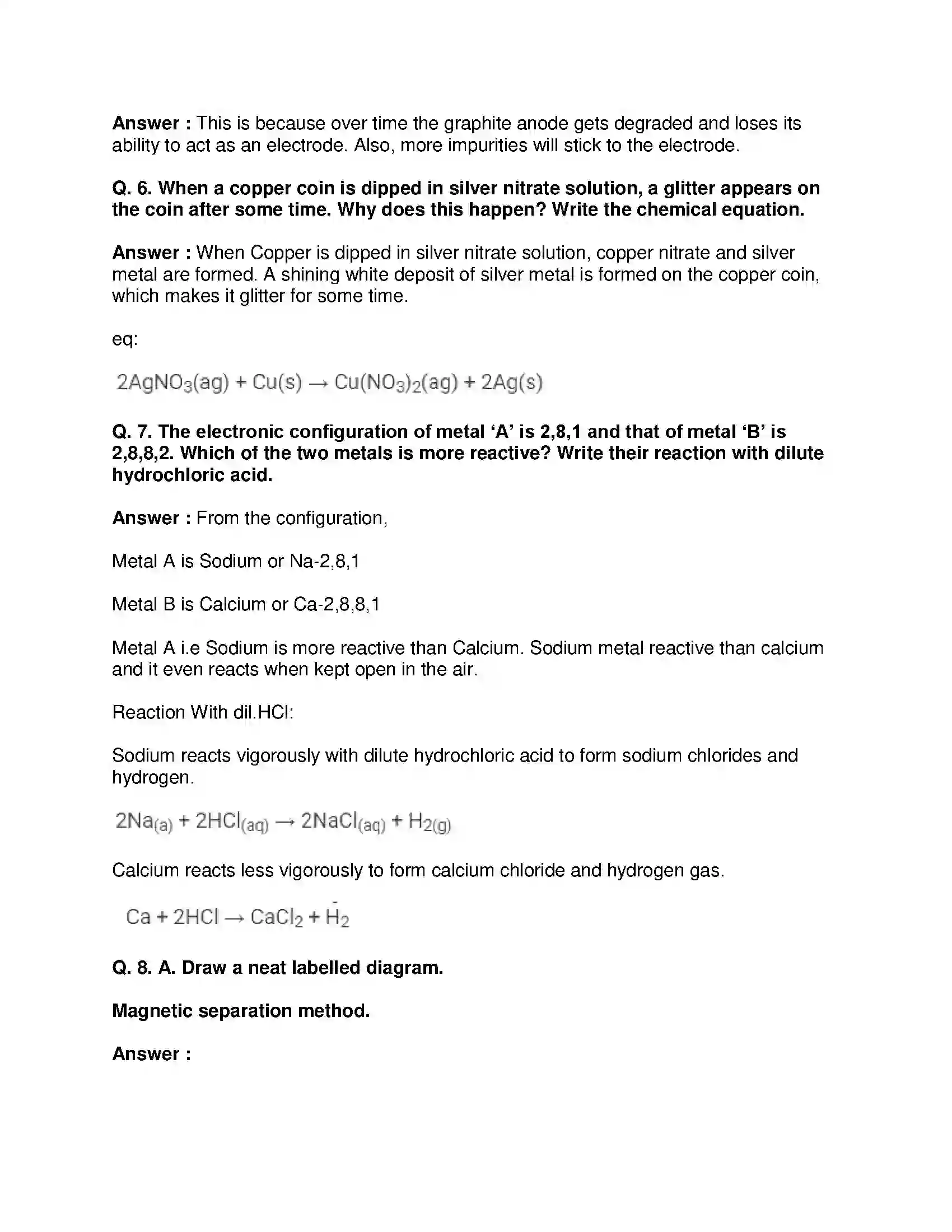 Maharashtra Board Class 10th Science & Technology-I - English Medium Metallurgy Solution 4