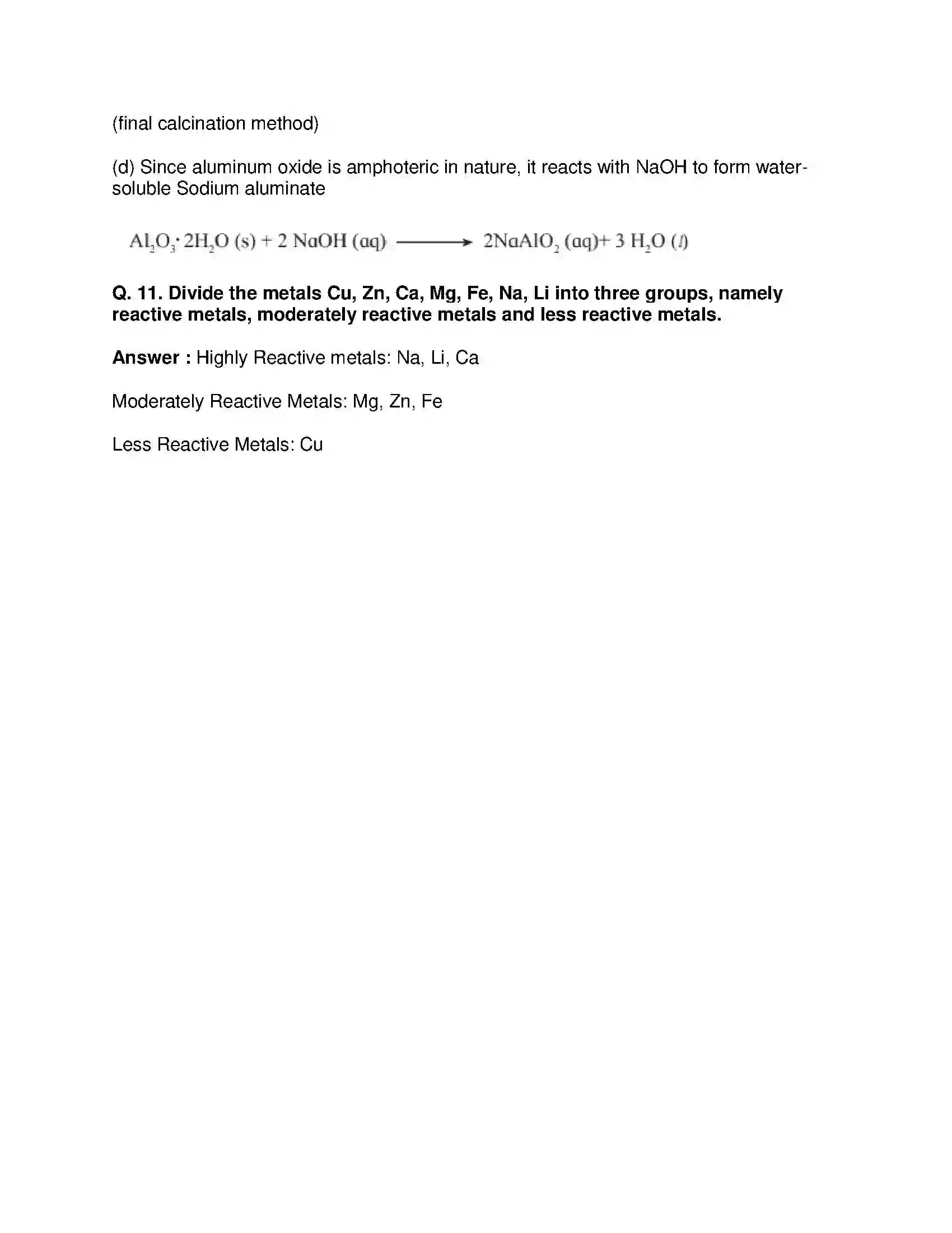 Maharashtra Board Class 10th Science & Technology-I - English Medium Metallurgy Solution 8