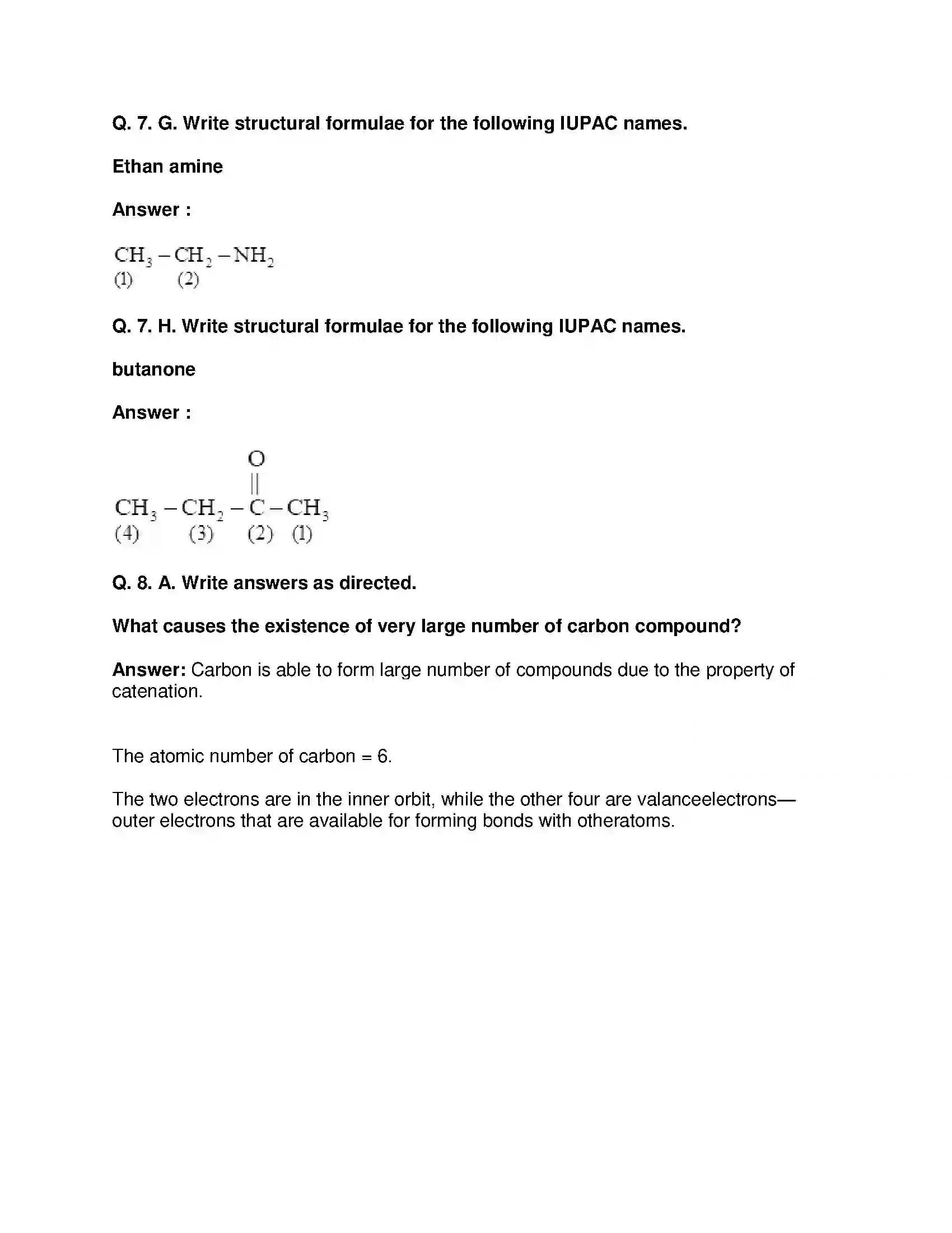 Maharashtra Board Class 10th Science & Technology-I - English Medium Carbon Compounds Solution 11
