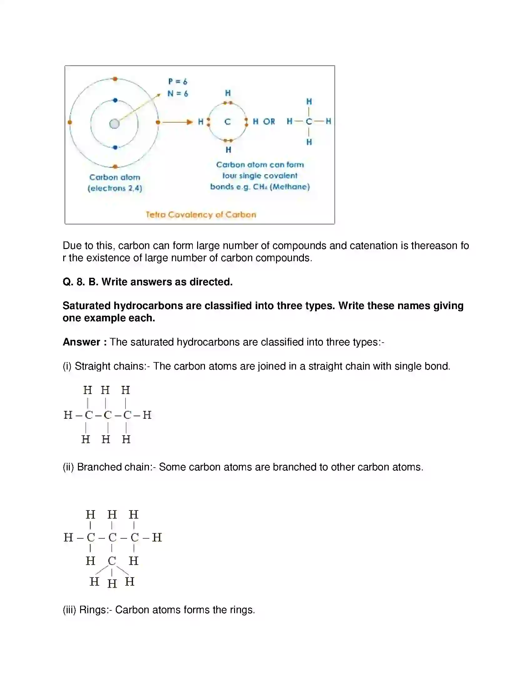 Maharashtra Board Class 10th Science & Technology-I - English Medium Carbon Compounds Solution 12