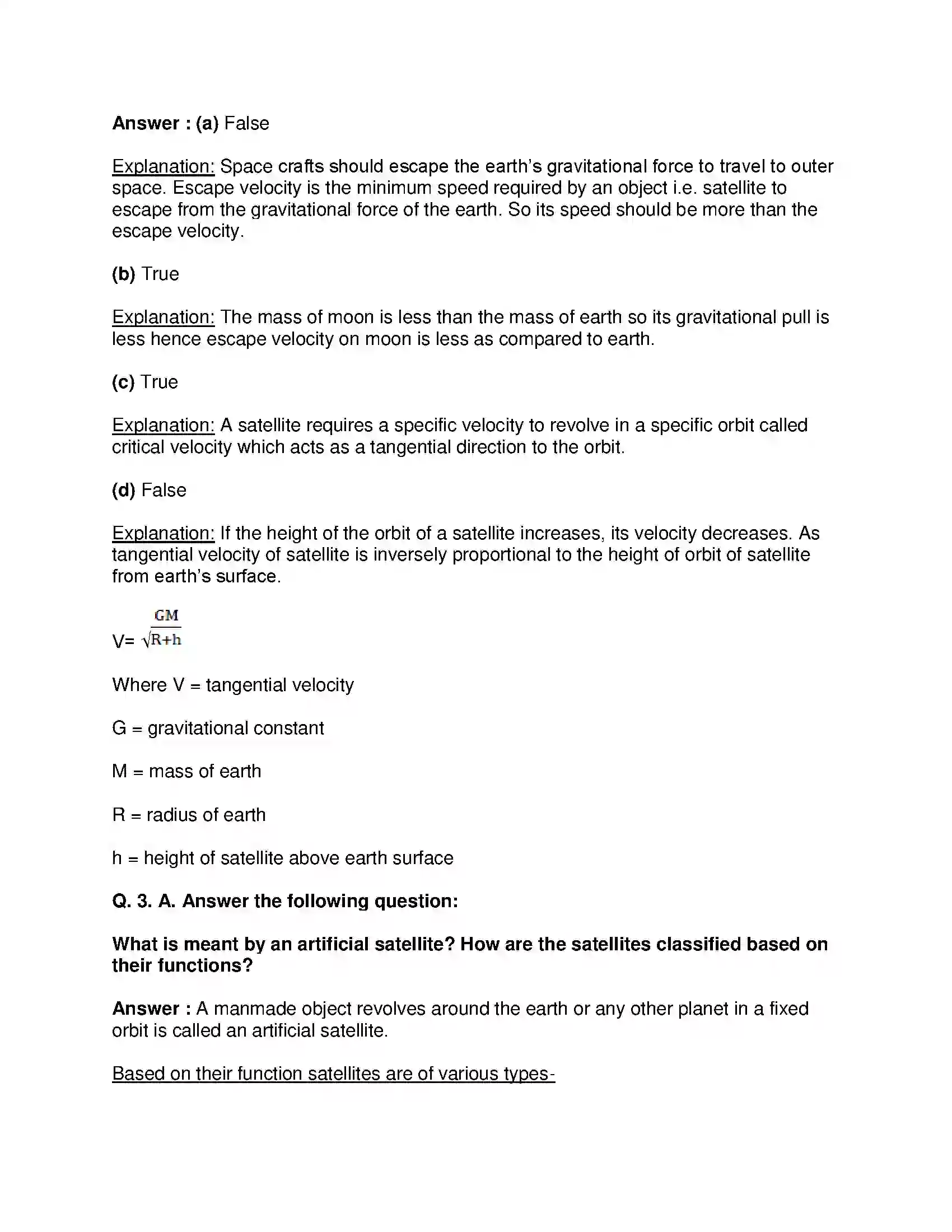 Maharashtra Board Class 10th Science & Technology-I - English Medium Space Missions Solution 2