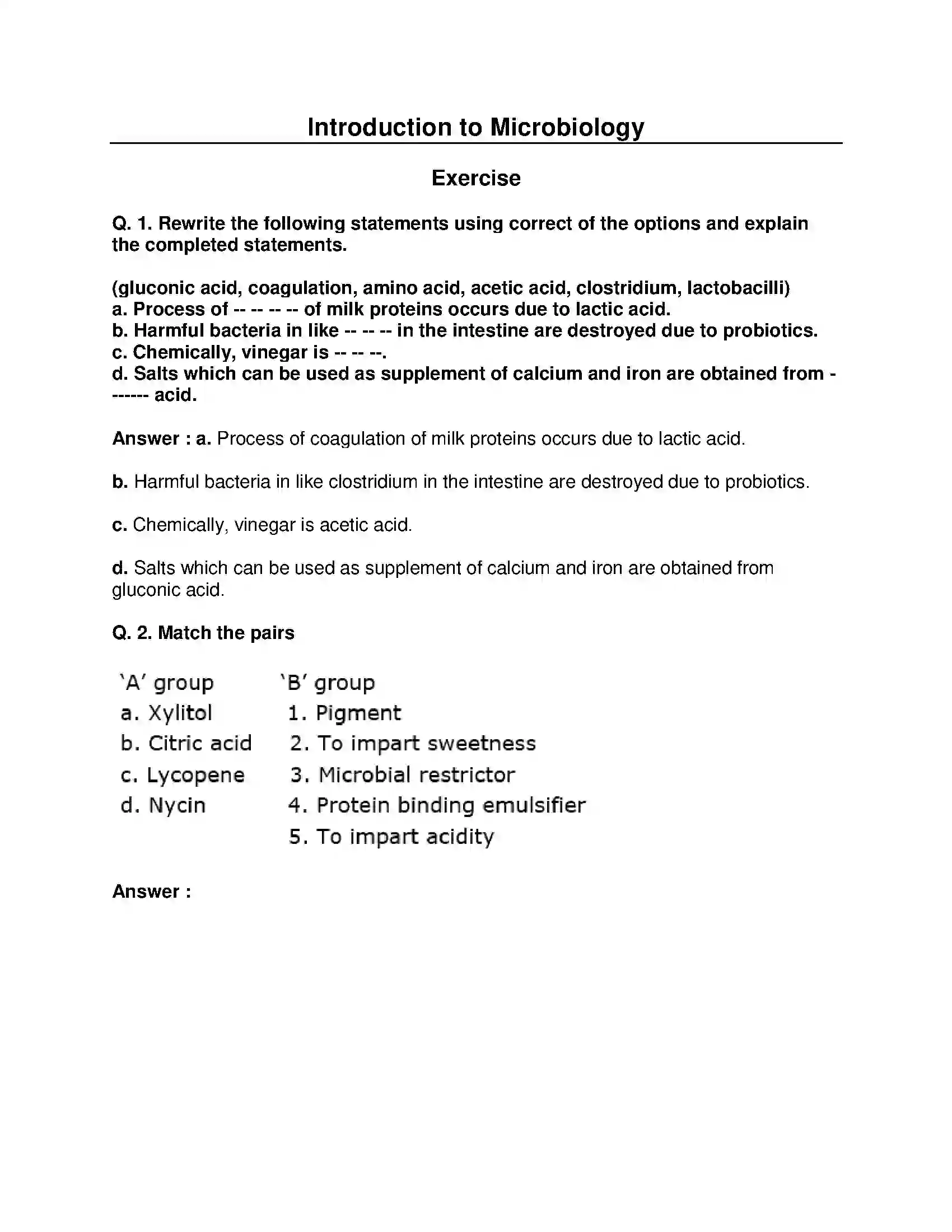 Maharashtra Board Class 10th Science & Technology-II - English Medium Introduction to Microbiology Solution 1