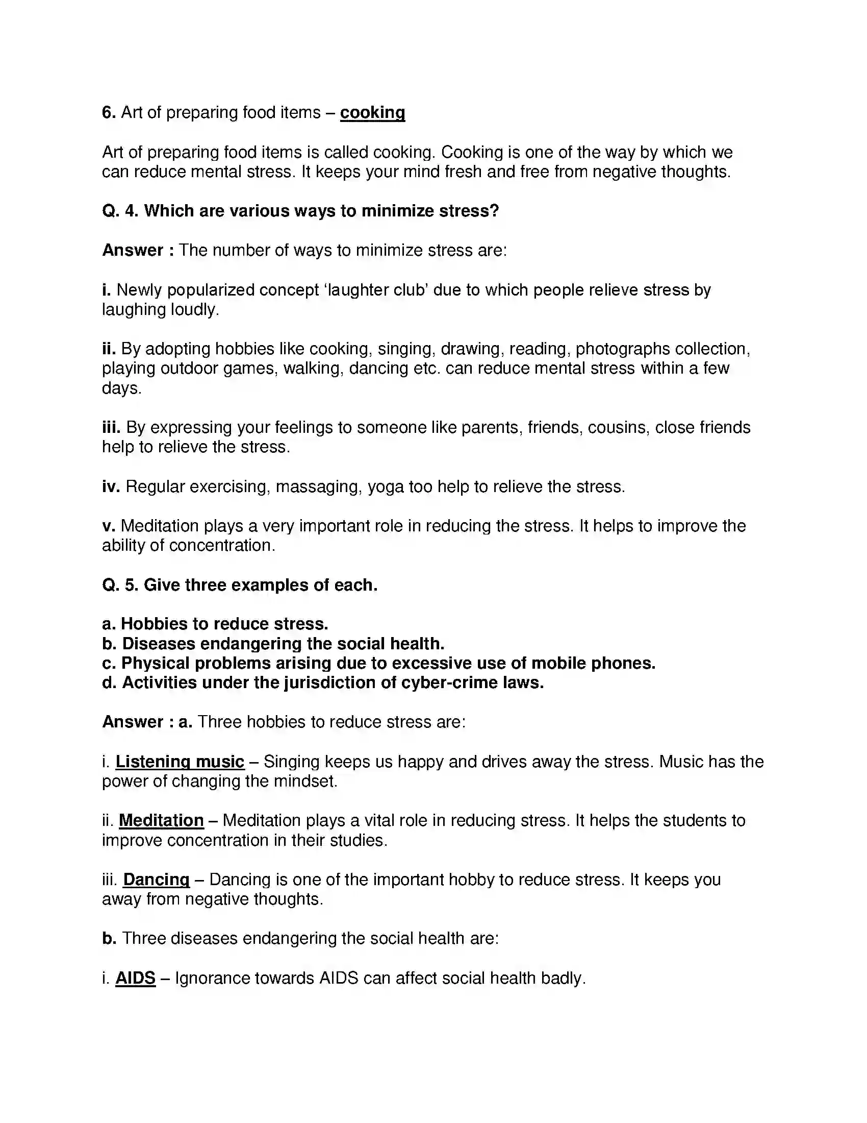 Maharashtra Board Class 10th Science & Technology-II - English Medium Social Health Solution 5