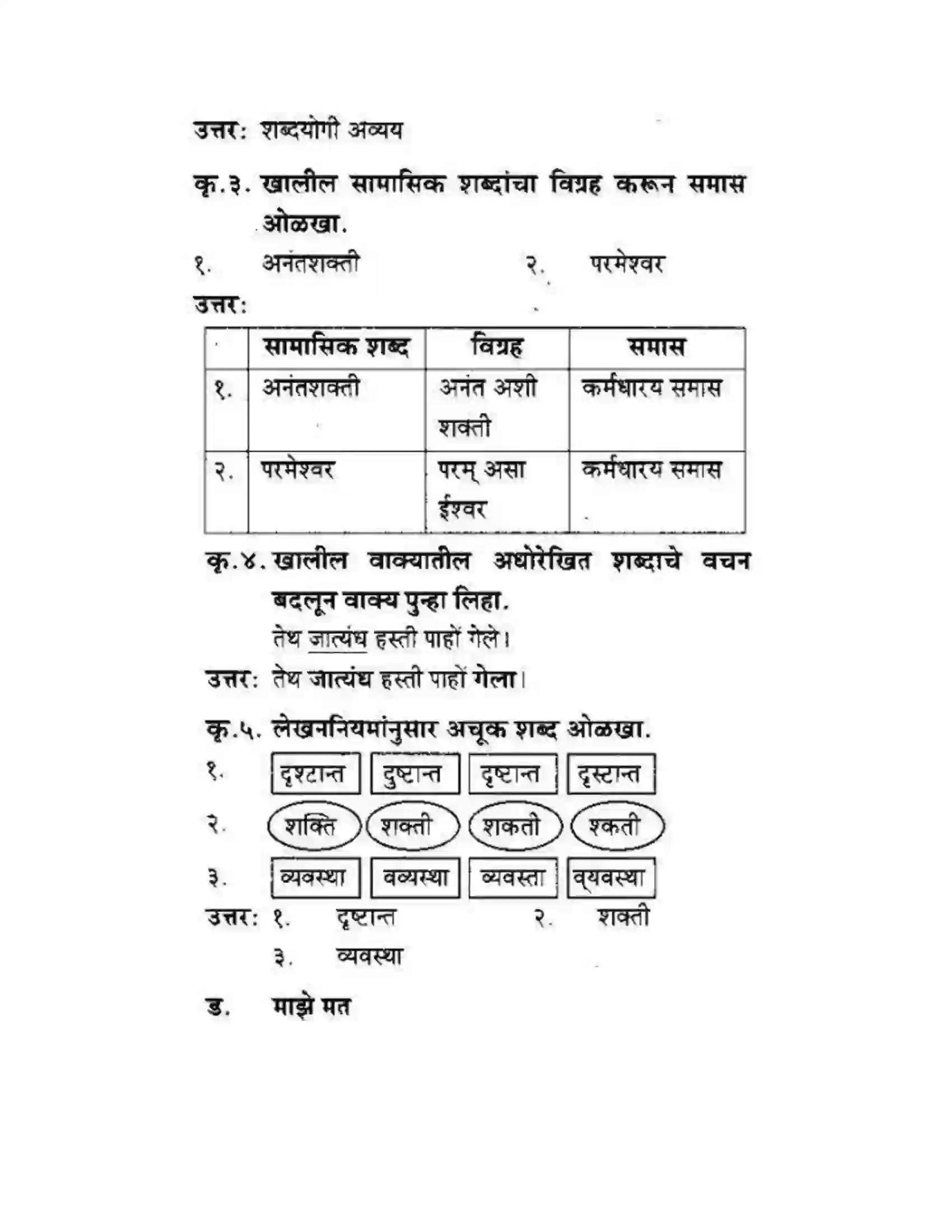 Maharashtra Board Class 10th कुमारभारती हत्तीचा दुष्टान्त - गद्य -विभाग Solution 8