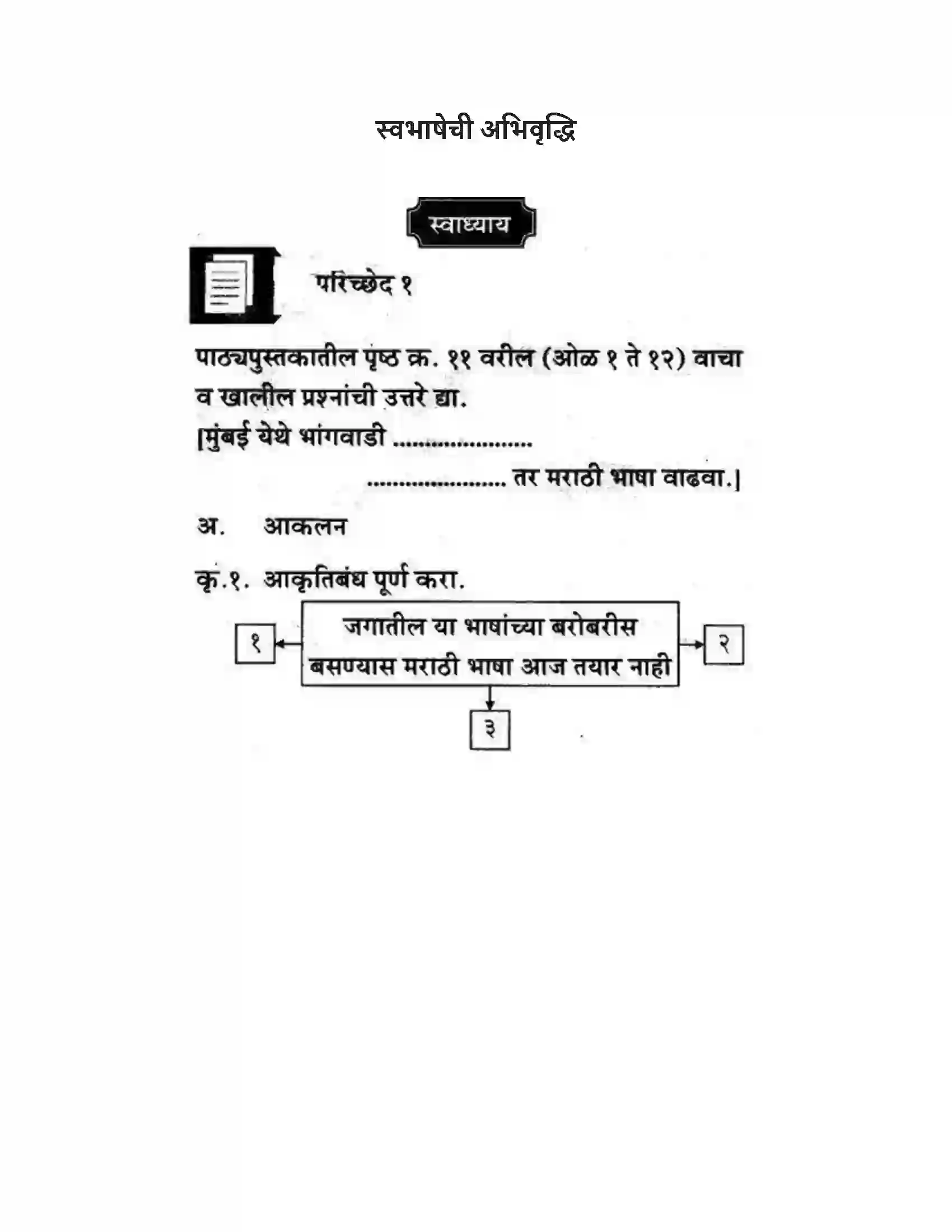 Maharashtra Board Class 10th कुमारभारती स्वभाषेची अभिवृद्धि - गद्य -विभाग Solution 1