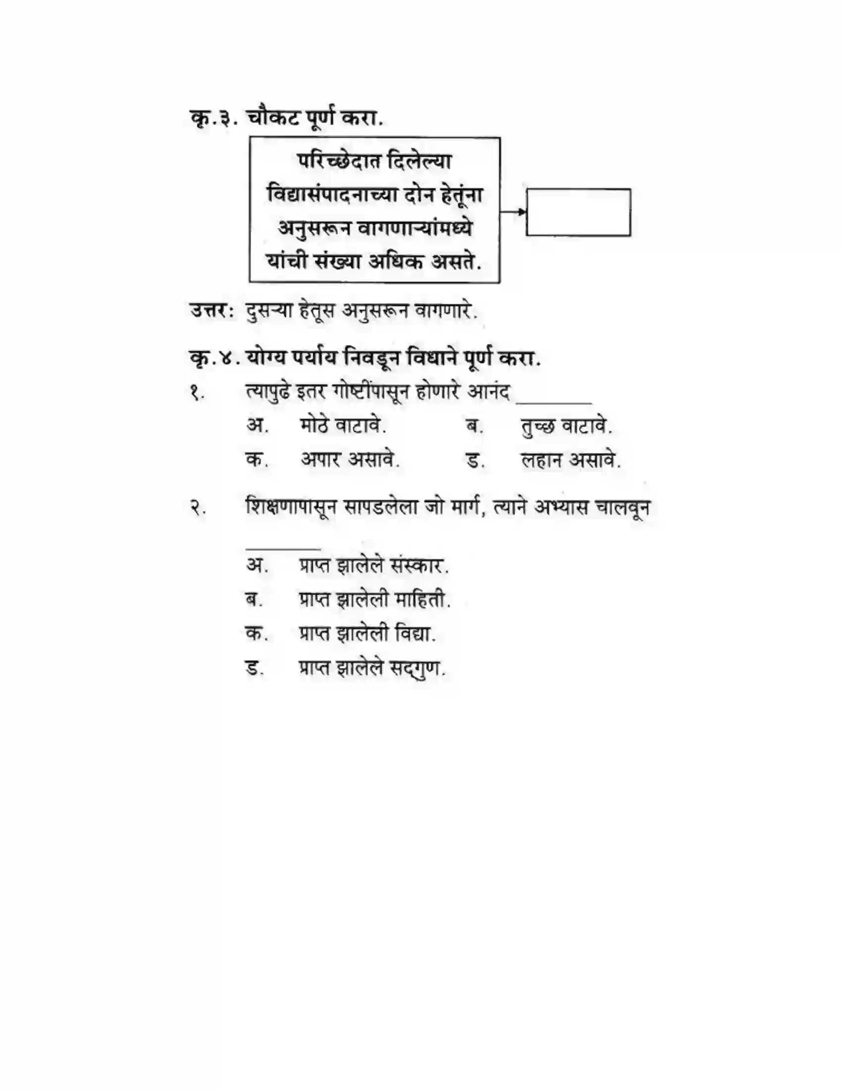 Maharashtra Board Class 10th कुमारभारती उन्नतीचे साधन - गद्य -विभाग Solution 21