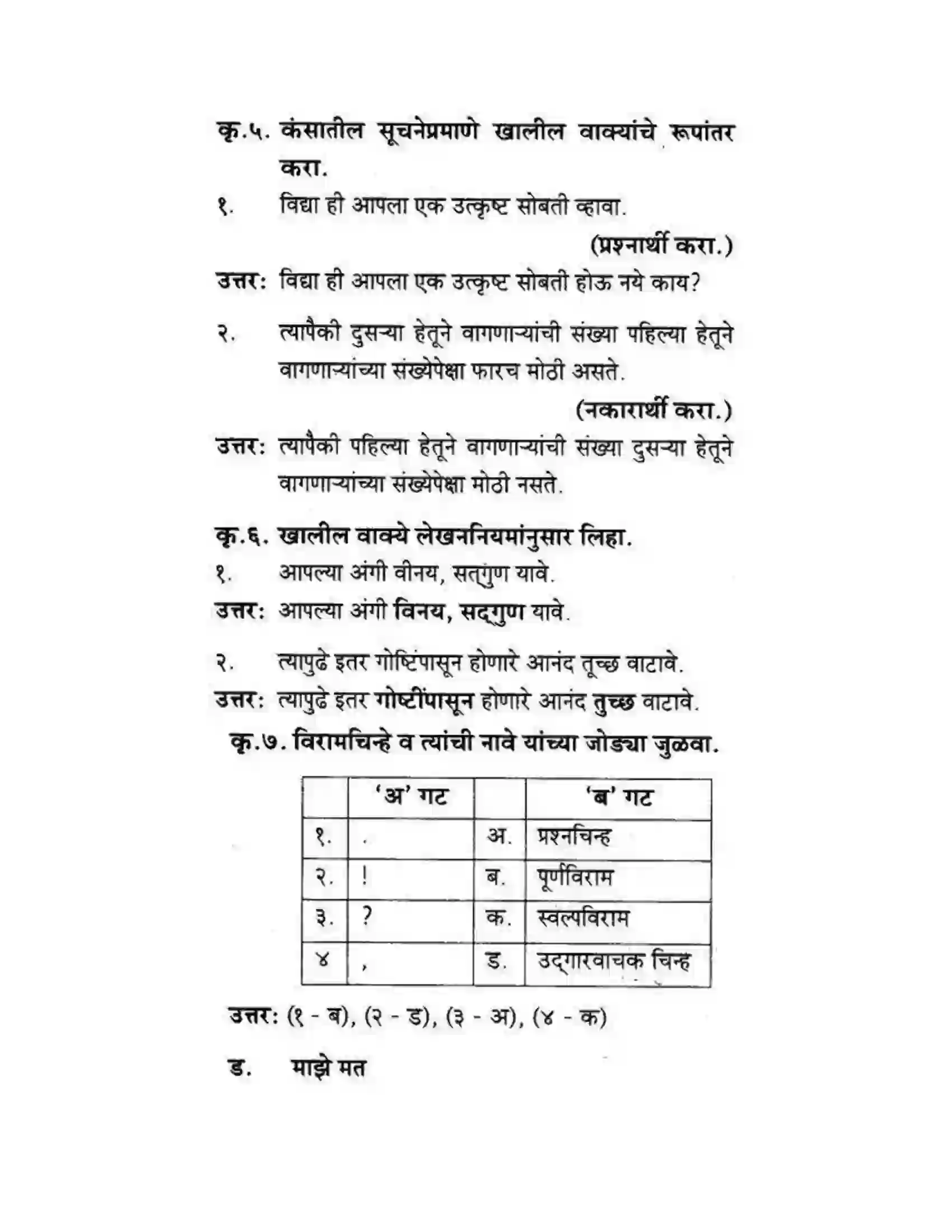 Maharashtra Board Class 10th कुमारभारती उन्नतीचे साधन - गद्य -विभाग Solution 27