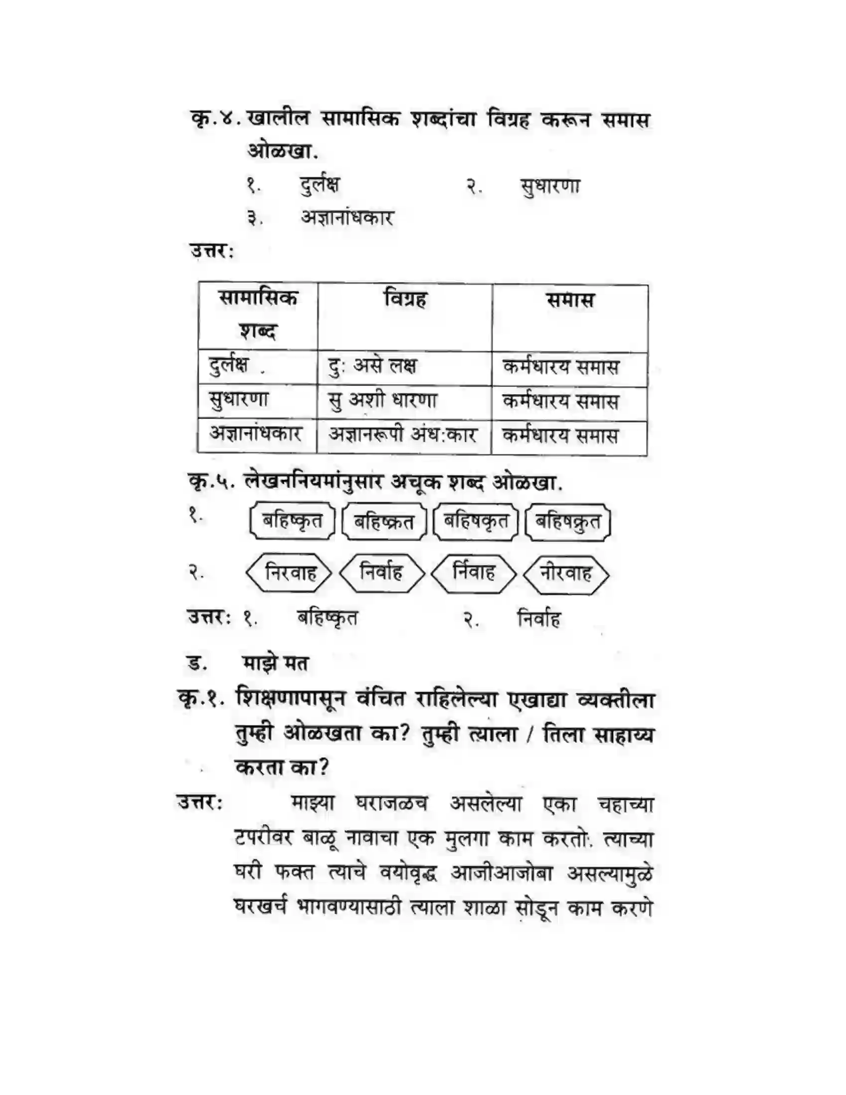 Maharashtra Board Class 10th कुमारभारती उन्नतीचे साधन - गद्य -विभाग Solution 43