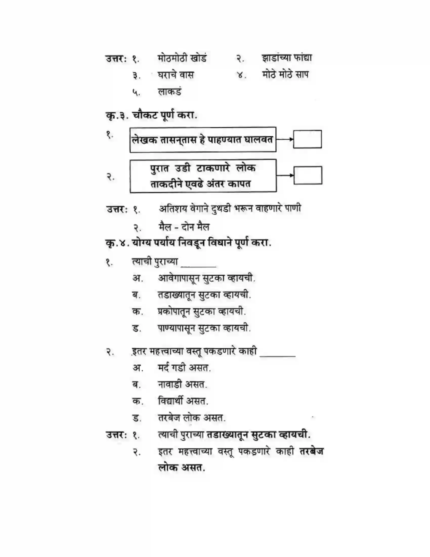 Maharashtra Board Class 10th कुमारभारती पाठ फिरवणारा पाऊस - गद्य -विभाग Solution 12