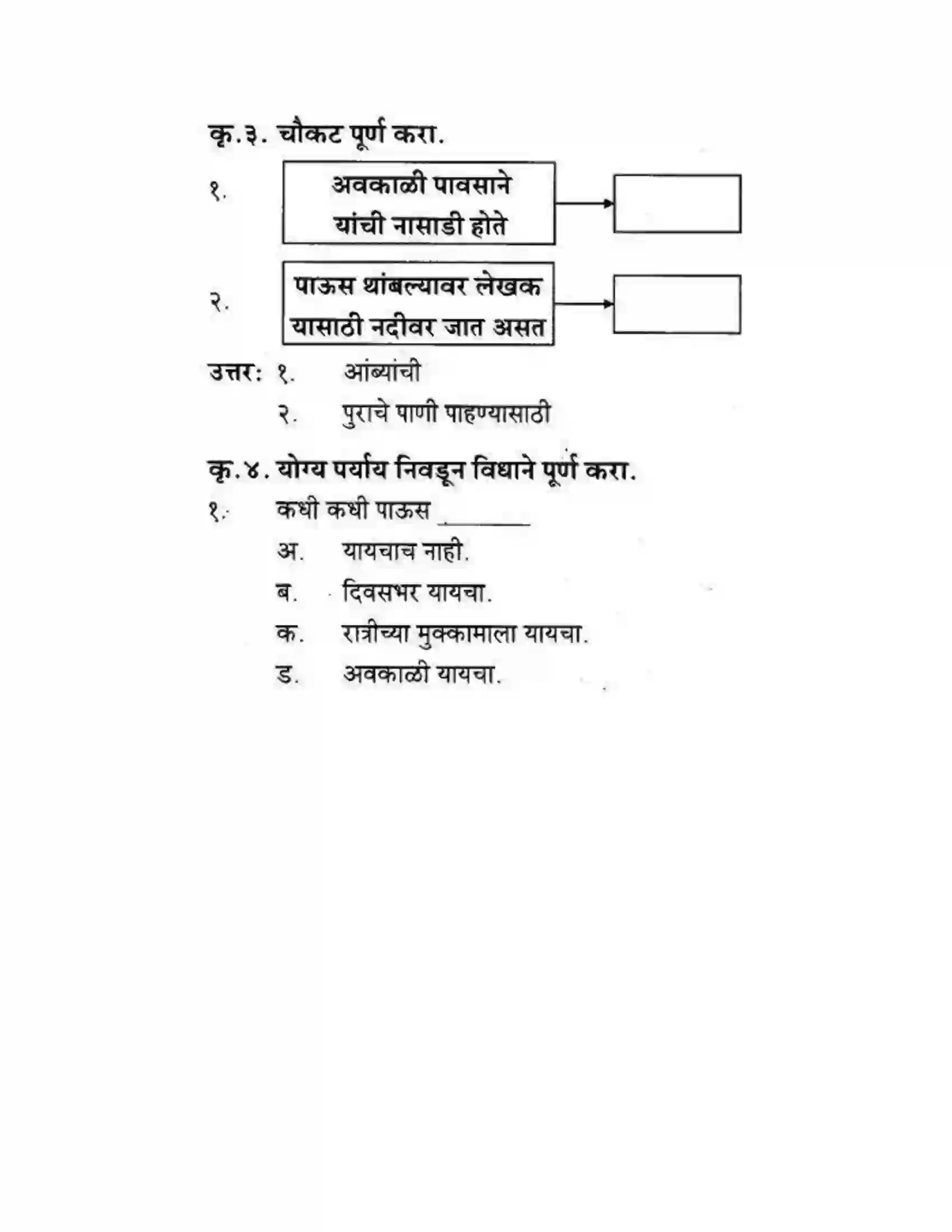 Maharashtra Board Class 10th कुमारभारती पाठ फिरवणारा पाऊस - गद्य -विभाग Solution 3