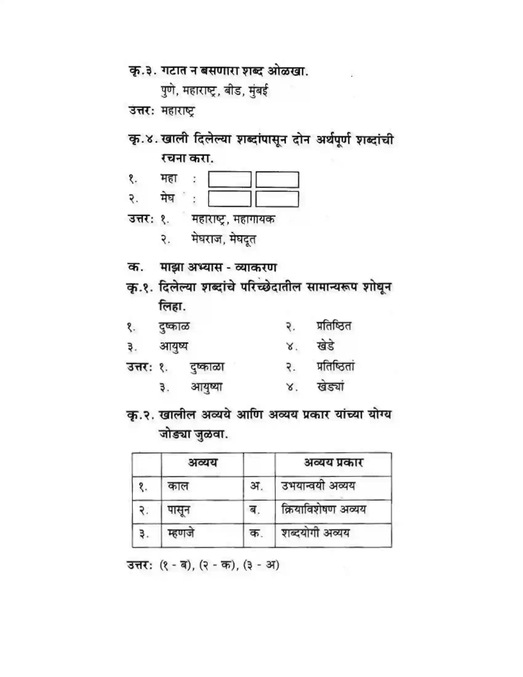 Maharashtra Board Class 10th कुमारभारती पाठ फिरवणारा पाऊस - गद्य -विभाग Solution 34