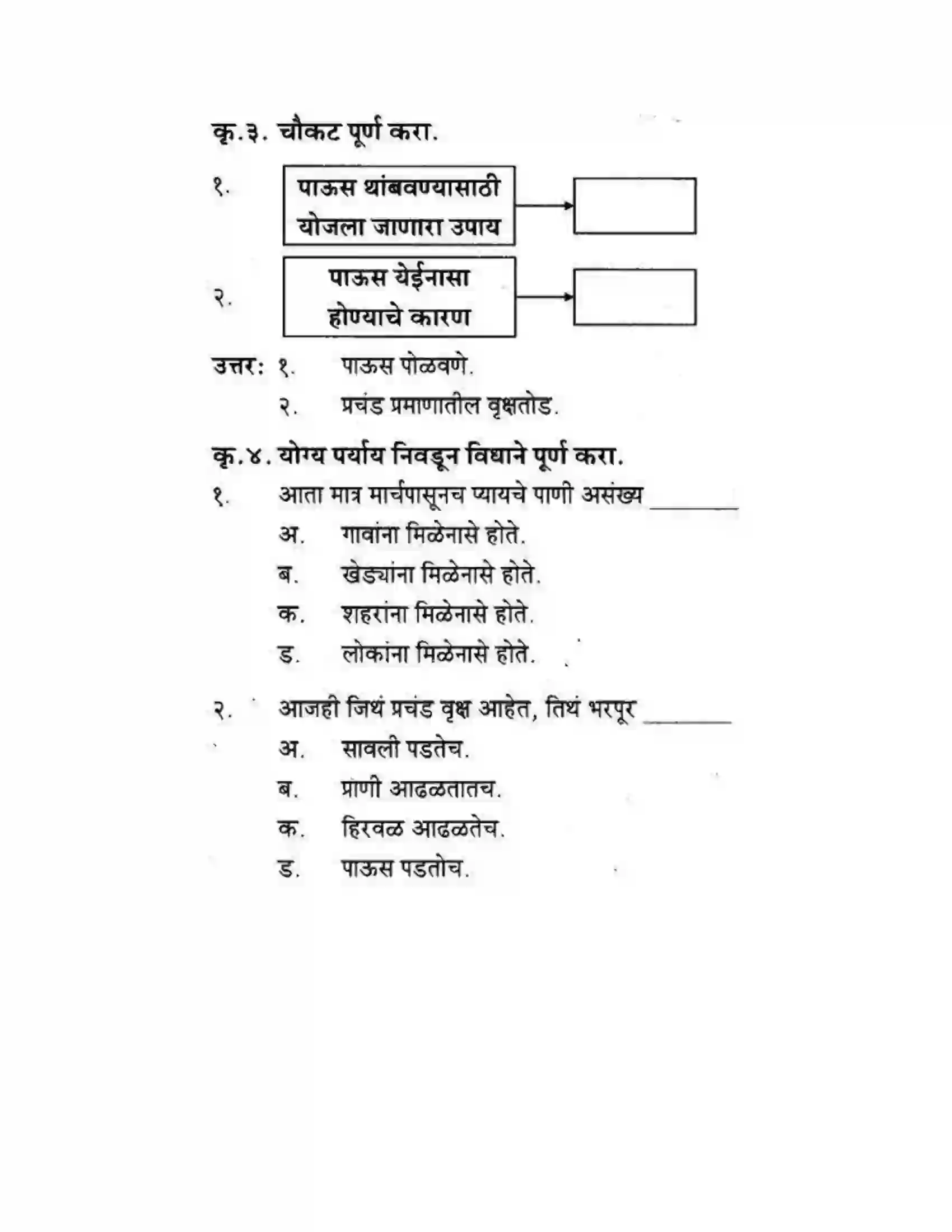 Maharashtra Board Class 10th कुमारभारती पाठ फिरवणारा पाऊस - गद्य -विभाग Solution 39