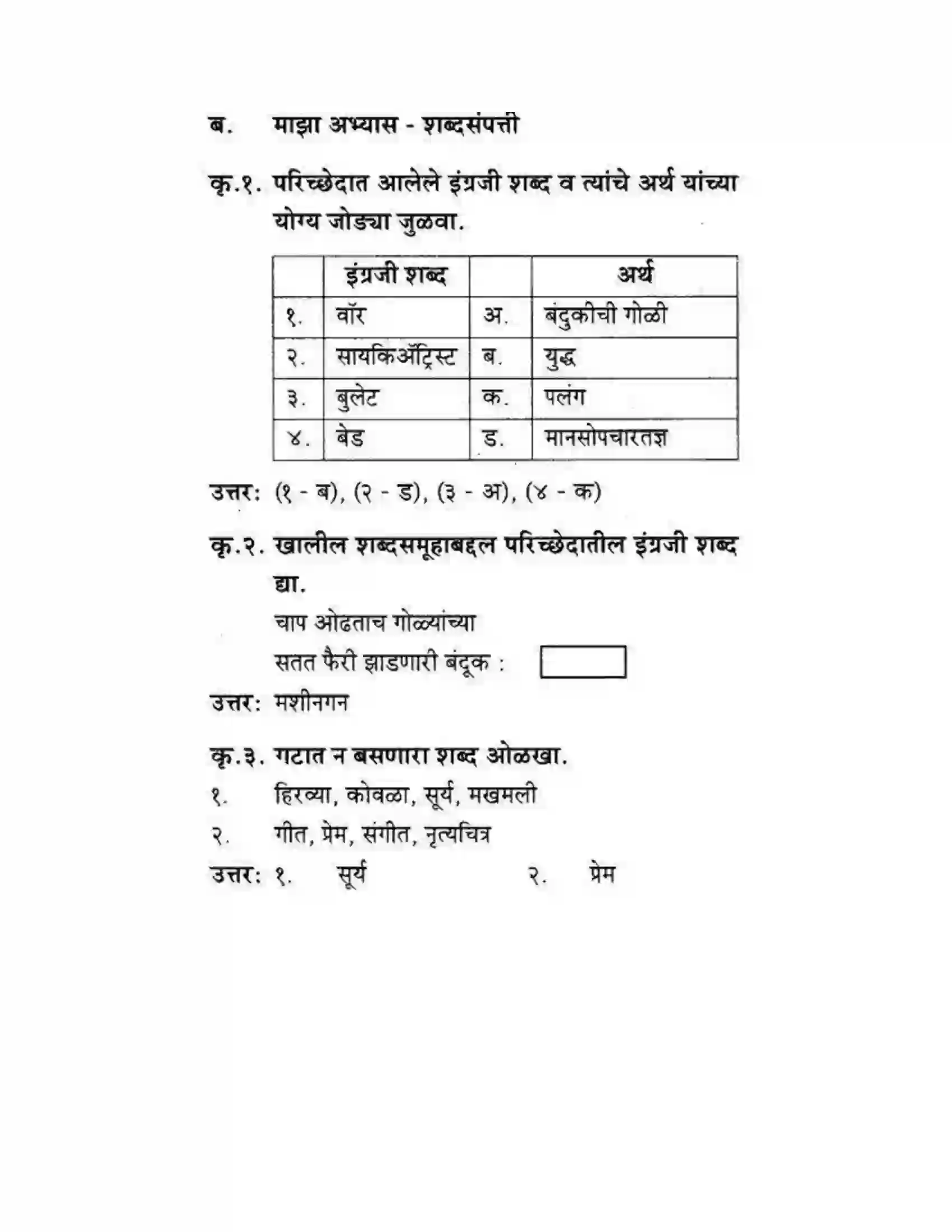 Maharashtra Board Class 10th कुमारभारती विषय गेले पठ्ठून - गद्य -विभाग Solution 44