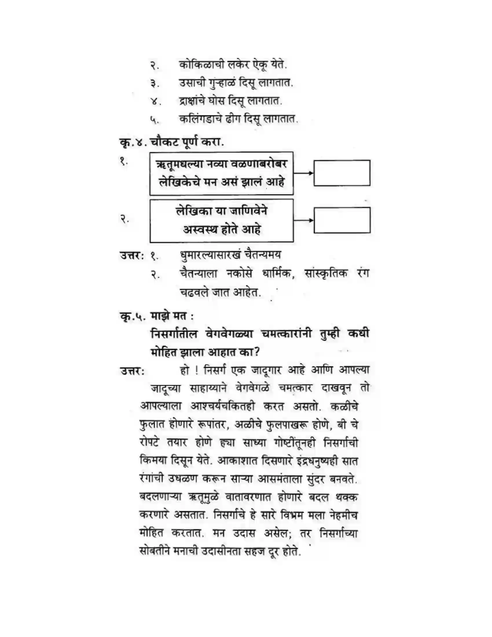 Maharashtra Board Class 10th कुमारभारती अपठित गद्य उतारे - गद्य -विभाग Solution 9