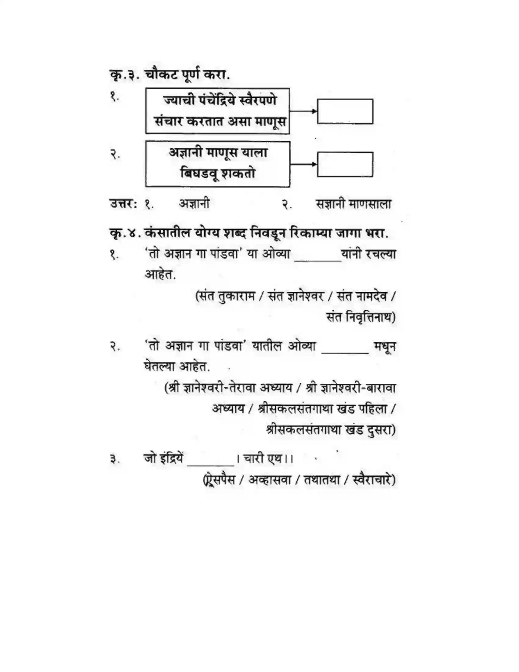 Maharashtra Board Class 10th कुमारभारती संतवाणी - पद्य-विभाग Solution 11