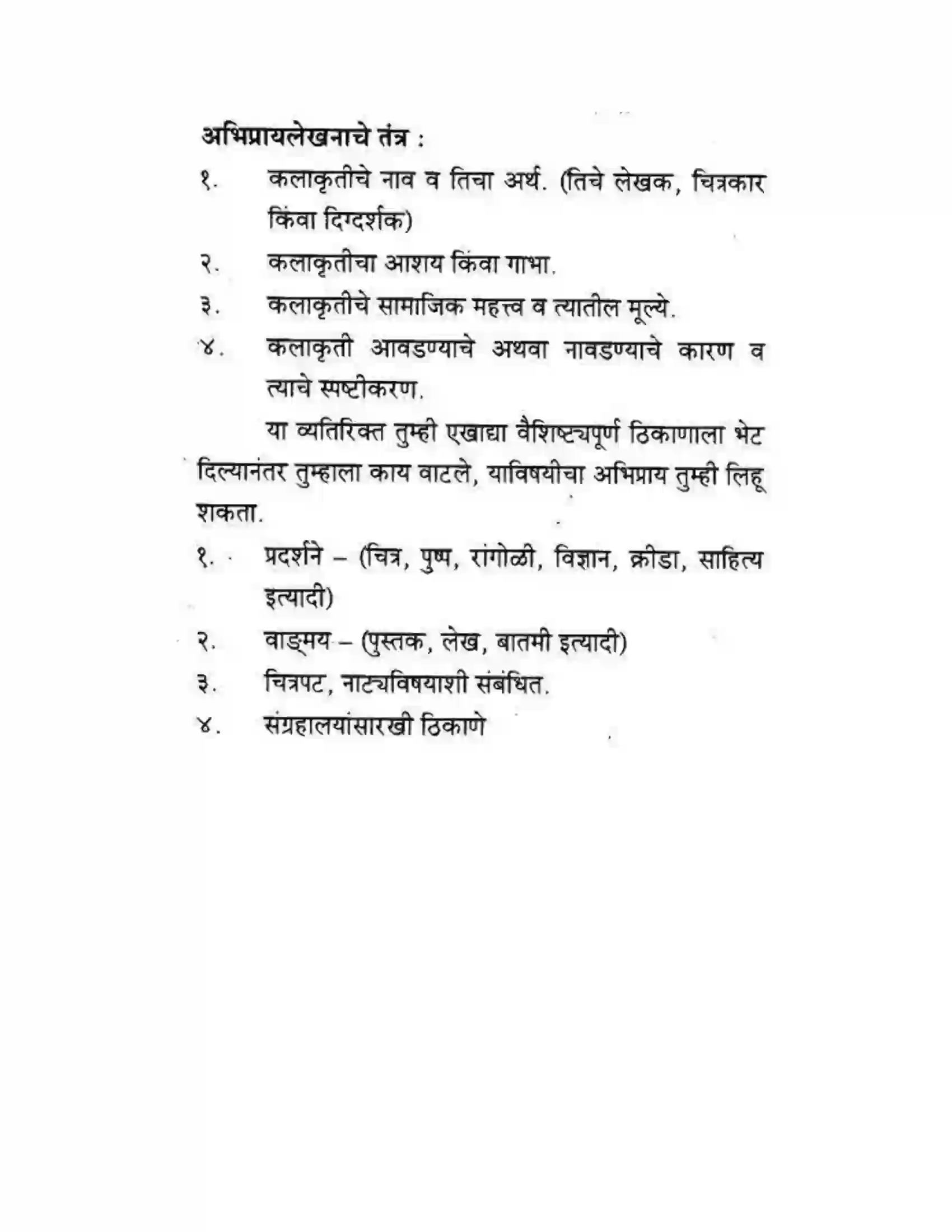 Maharashtra Board Class 10th कुमारभारती अभिप्रायलेखन - उपयोजिक लेखन Solution 2