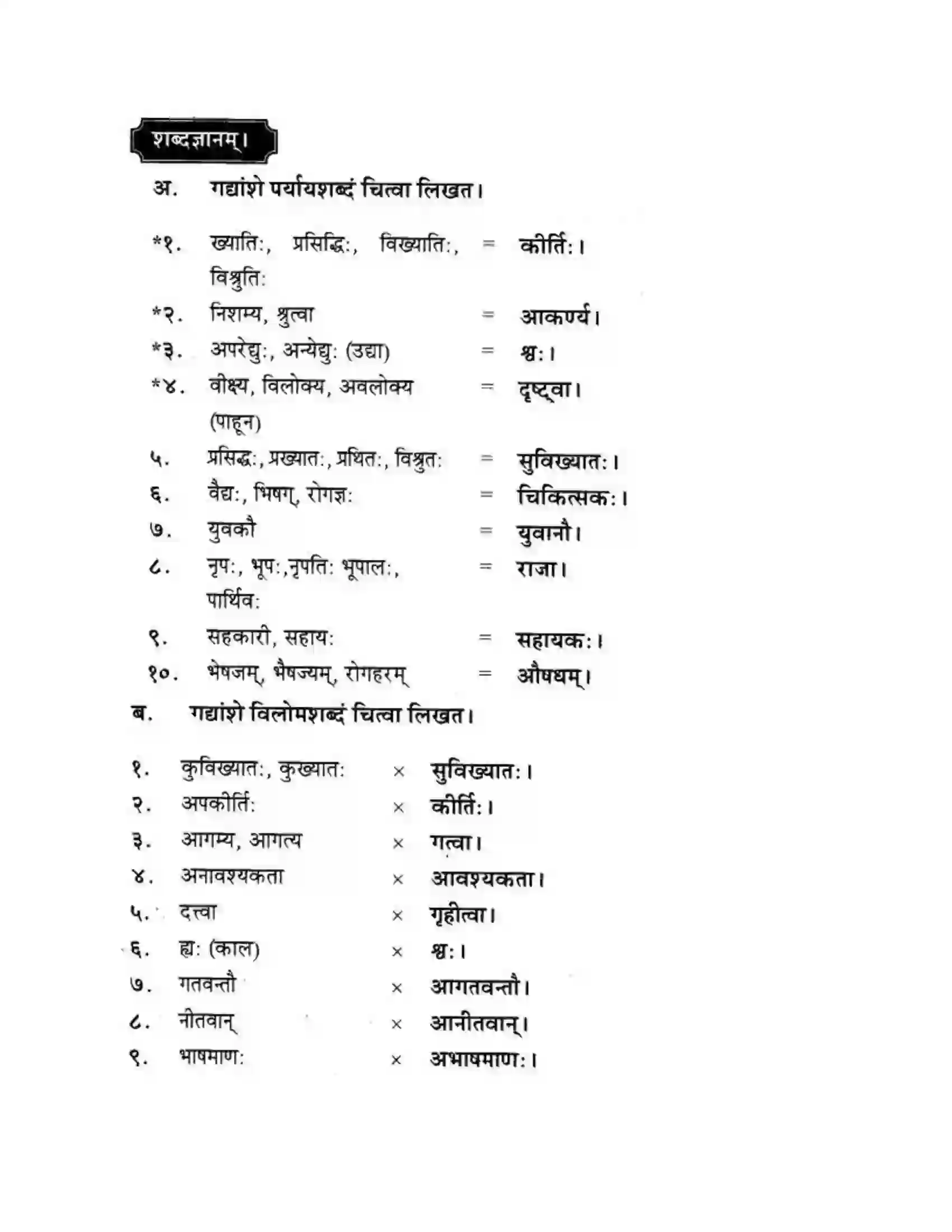 Maharashtra Board Class 10th मकरन्द (Sanskrit) शिष्योत्तम। - गद्यम अवबोधनम Solution 7