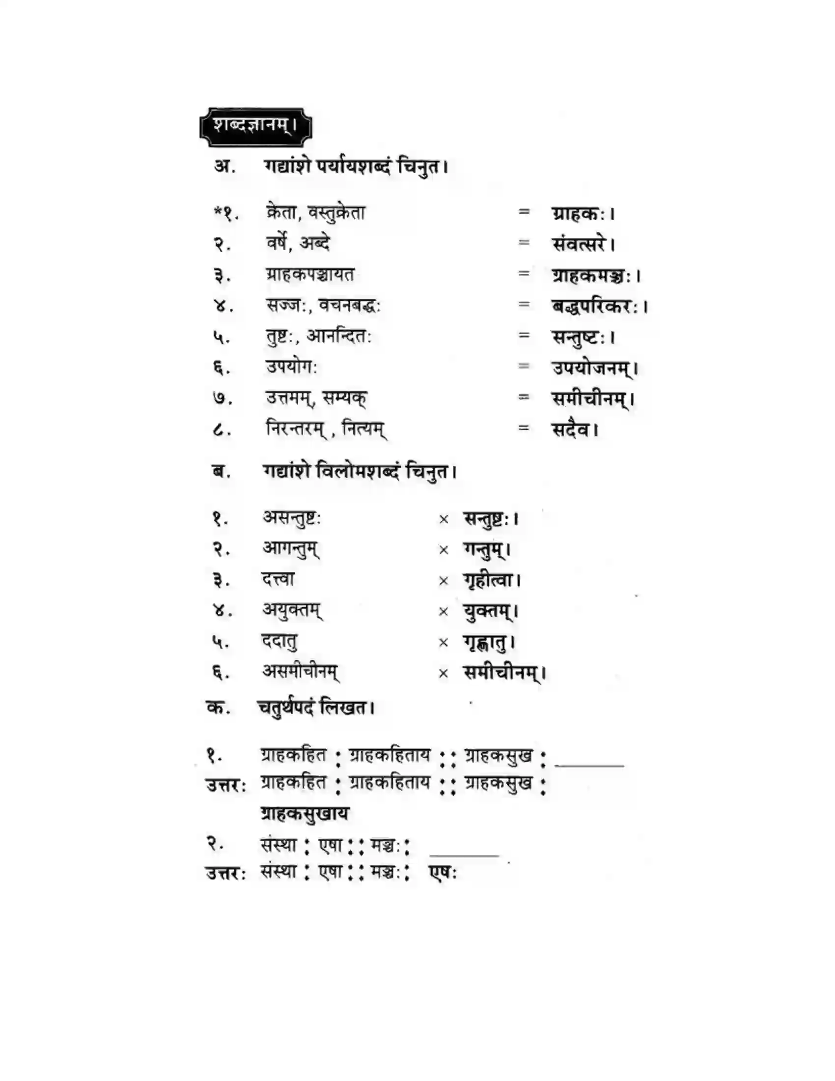 Maharashtra Board Class 10th मकरन्द (Sanskrit) ग्राह्कहिताय ग्रहकसुखाय। - गद्यम अवबोधनम Solution 21