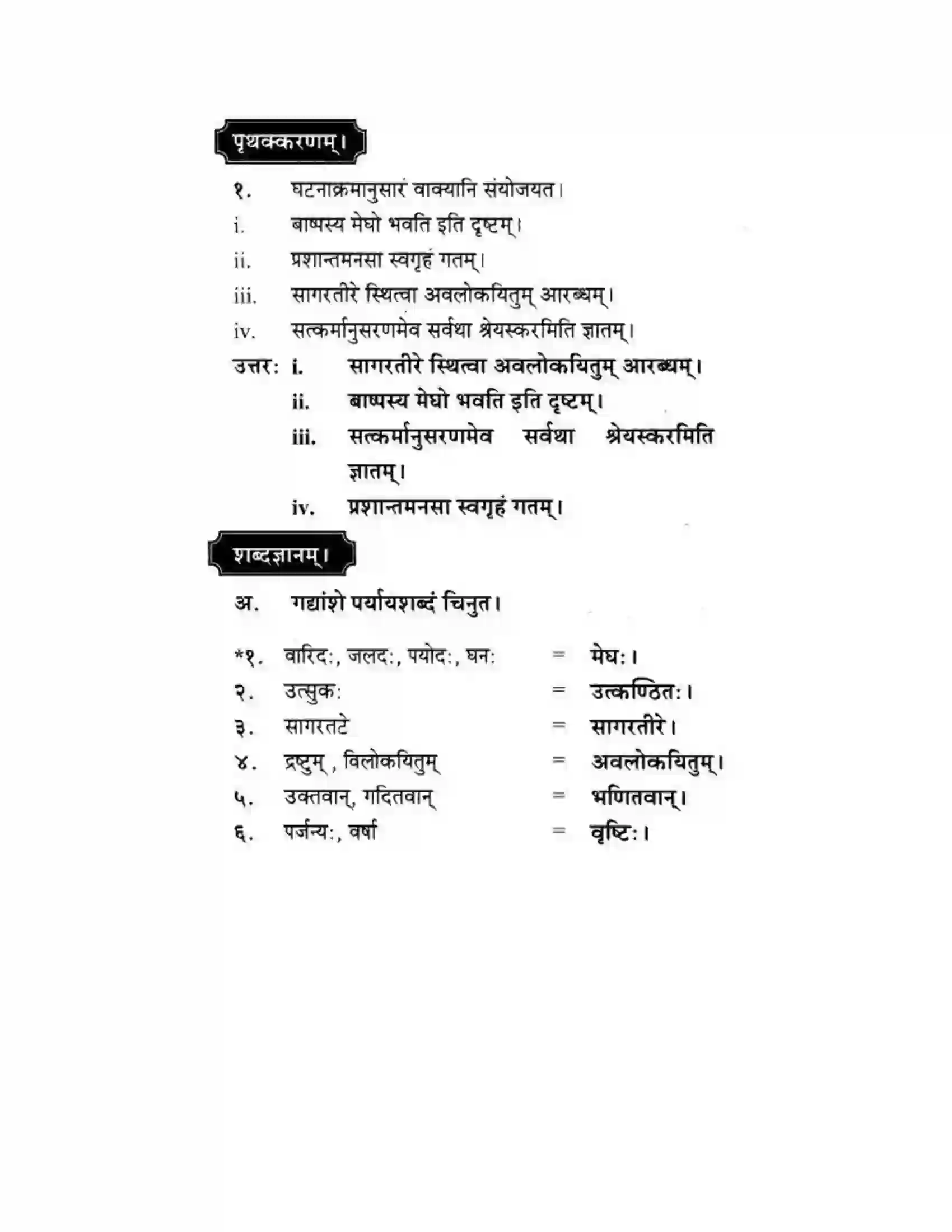 Maharashtra Board Class 10th मकरन्द (Sanskrit) सत्कर्म एव पुण्यम। - गद्यम अवबोधनम Solution 21