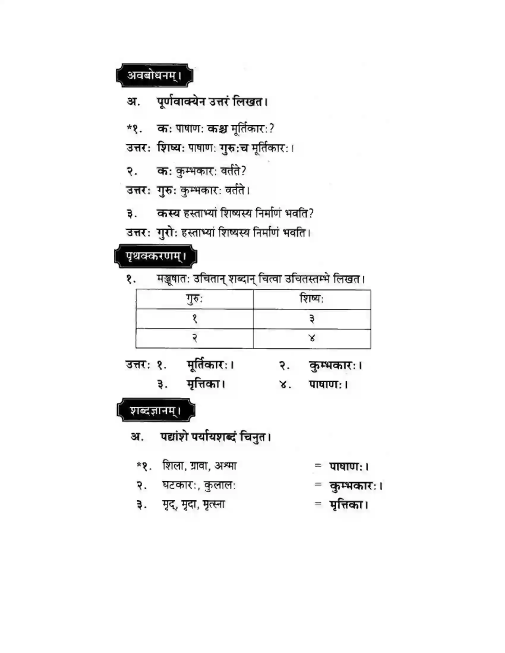 Maharashtra Board Class 10th मकरन्द (Sanskrit) गुरुवन्दना। - पद्यम अवबोधनम Solution 3