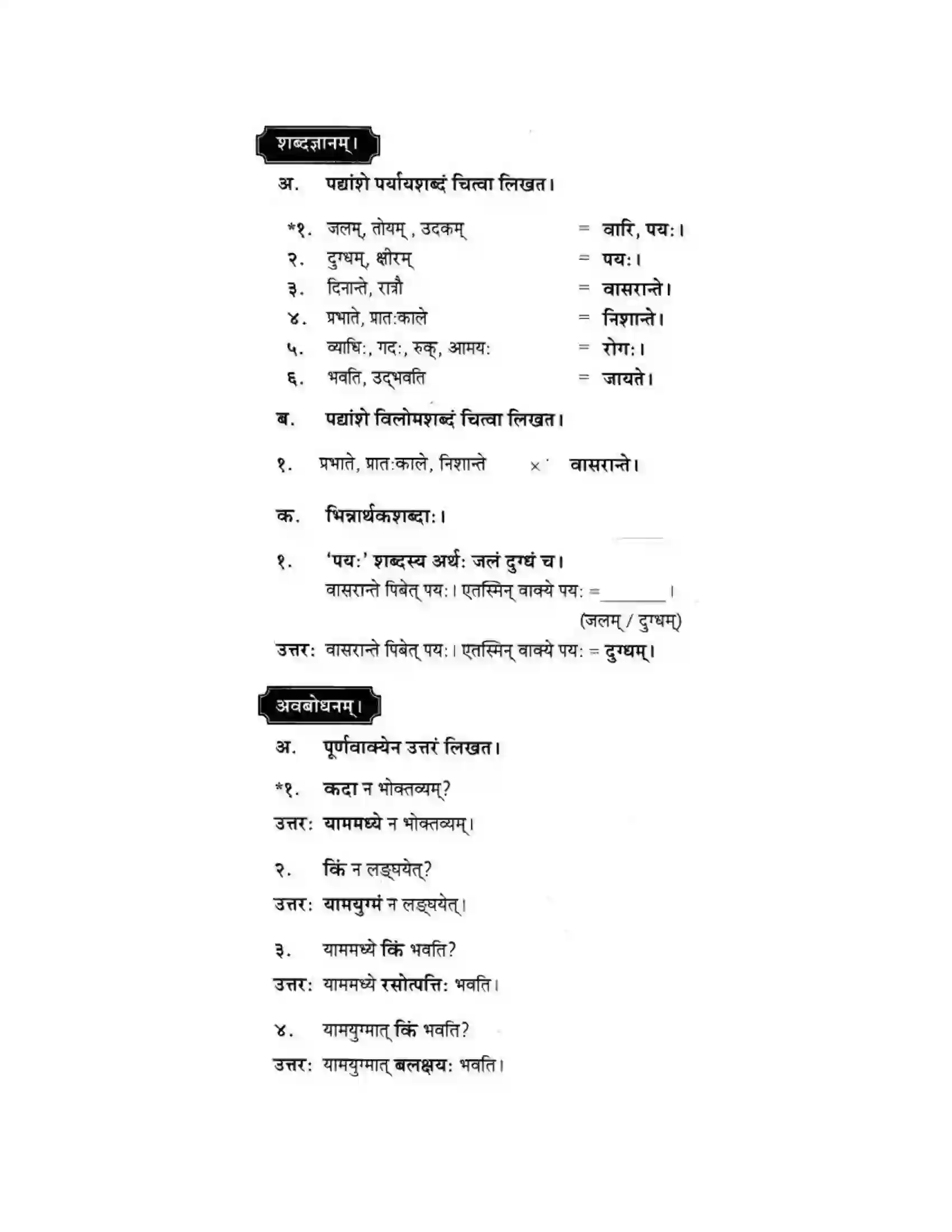 Maharashtra Board Class 10th मकरन्द (Sanskrit) आरोग्यं मूलमुत्तमम। - पद्यम अवबोधनम Solution 7