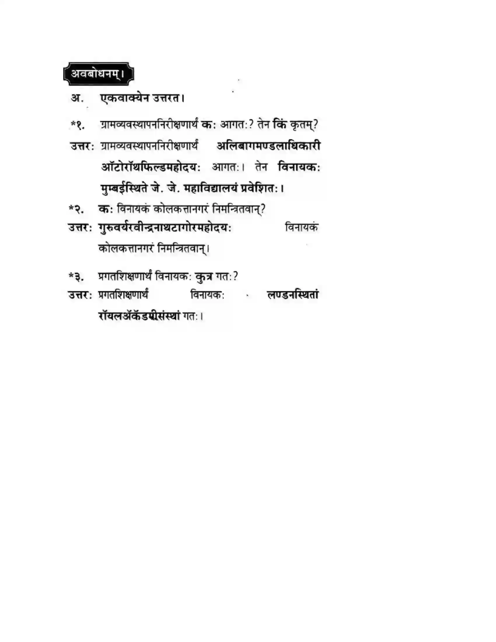 Maharashtra Board Class 10th मन्दाकिनी (Sanskrit) शिल्पकार करमरकरमहोदय। - गद्यम अवबोधनम Solution 10