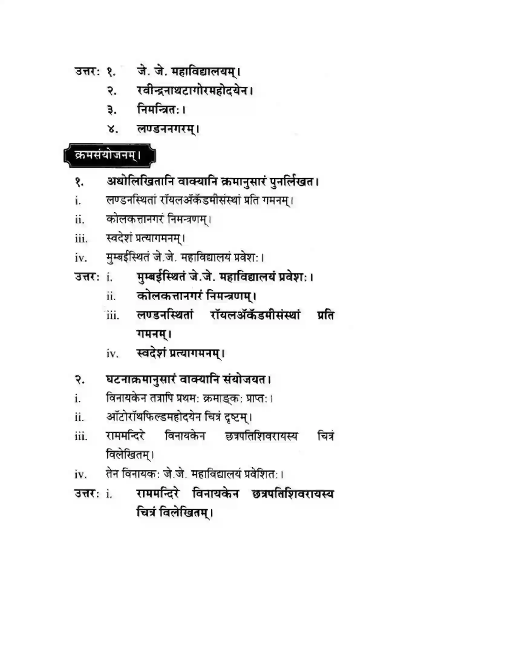 Maharashtra Board Class 10th मन्दाकिनी (Sanskrit) शिल्पकार करमरकरमहोदय। - गद्यम अवबोधनम Solution 17