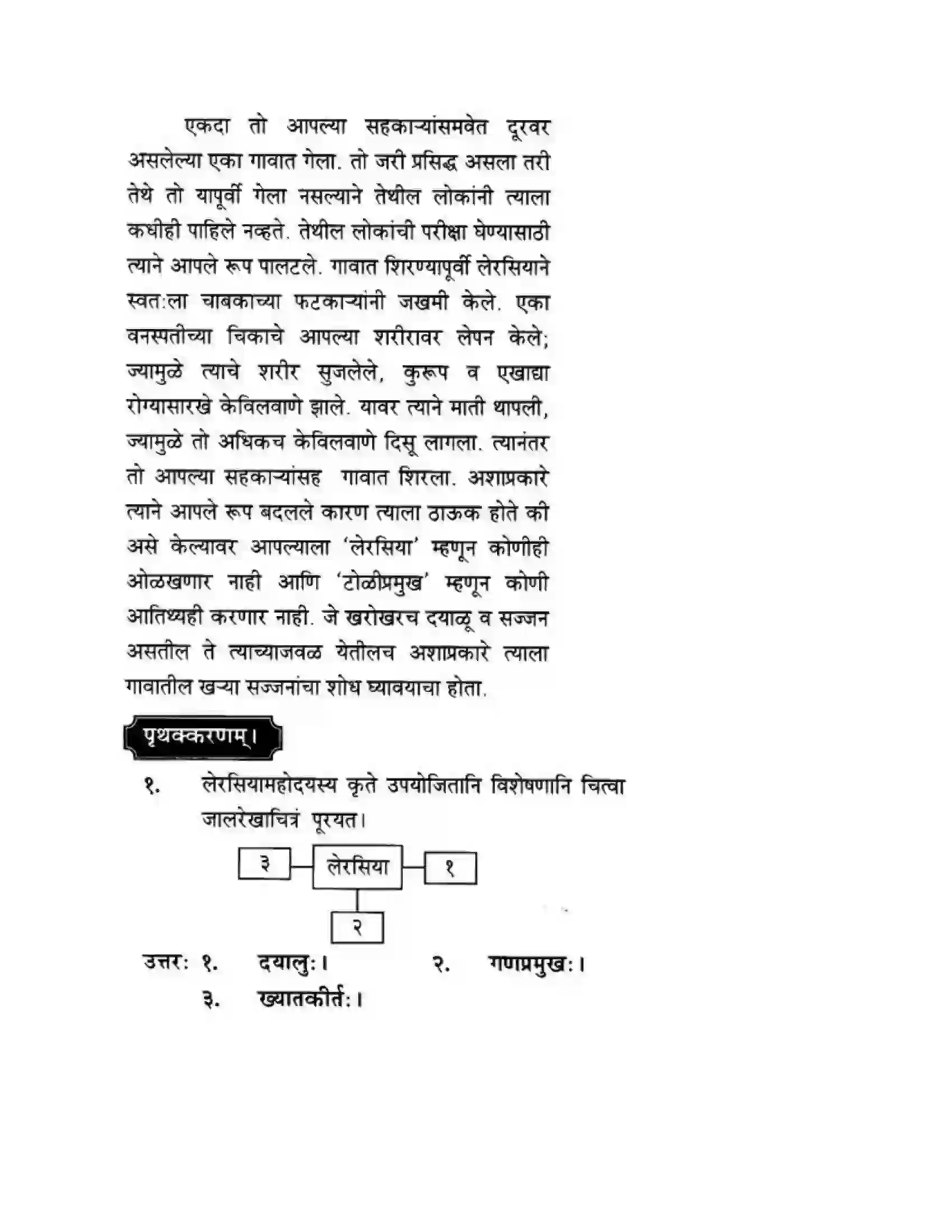 Maharashtra Board Class 10th मन्दाकिनी (Sanskrit) आत्मिकी सम्पद। - गद्यम अवबोधनम Solution 4