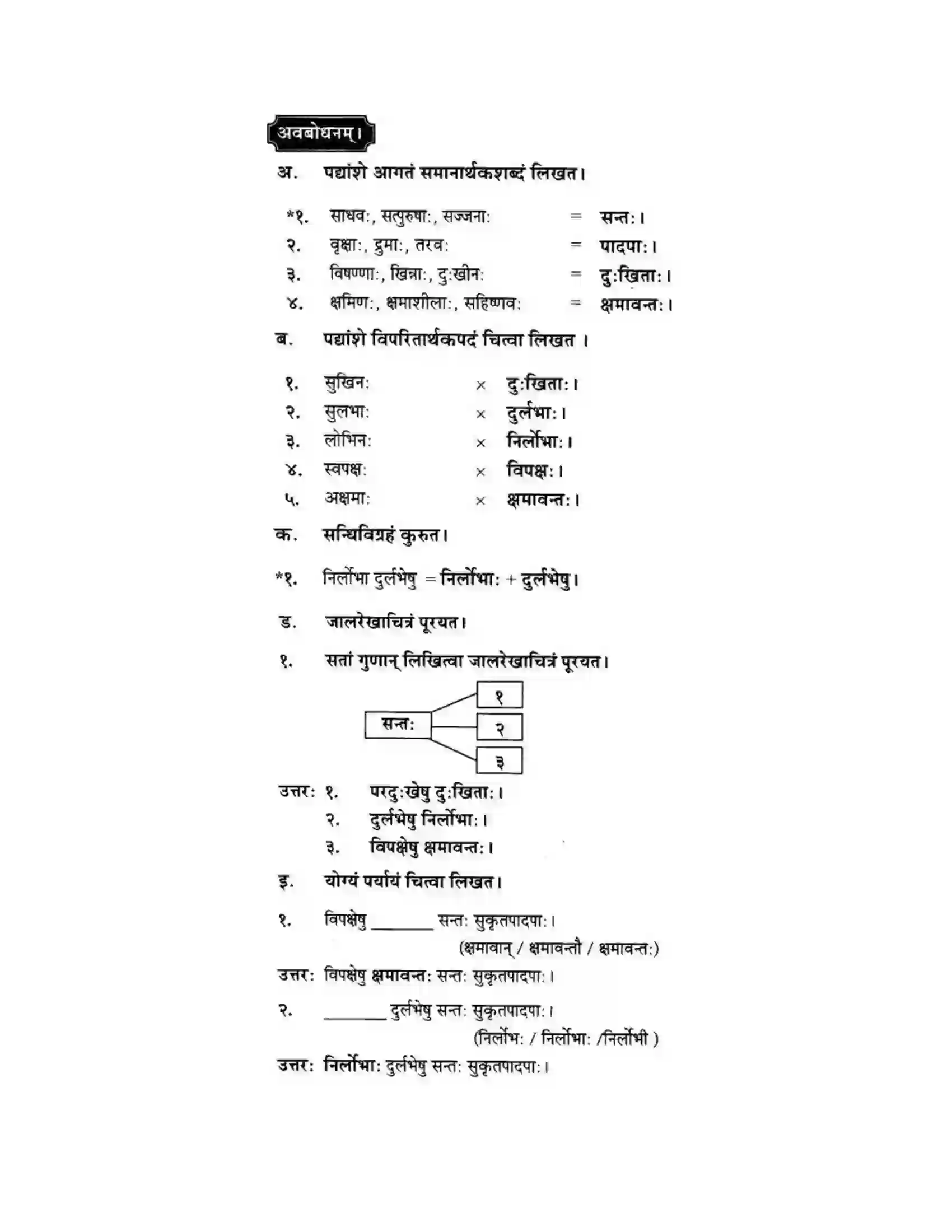 Maharashtra Board Class 10th मन्दाकिनी (Sanskrit) अन्त्याक्षरी। - पद्यम अवबोधनम Solution 5