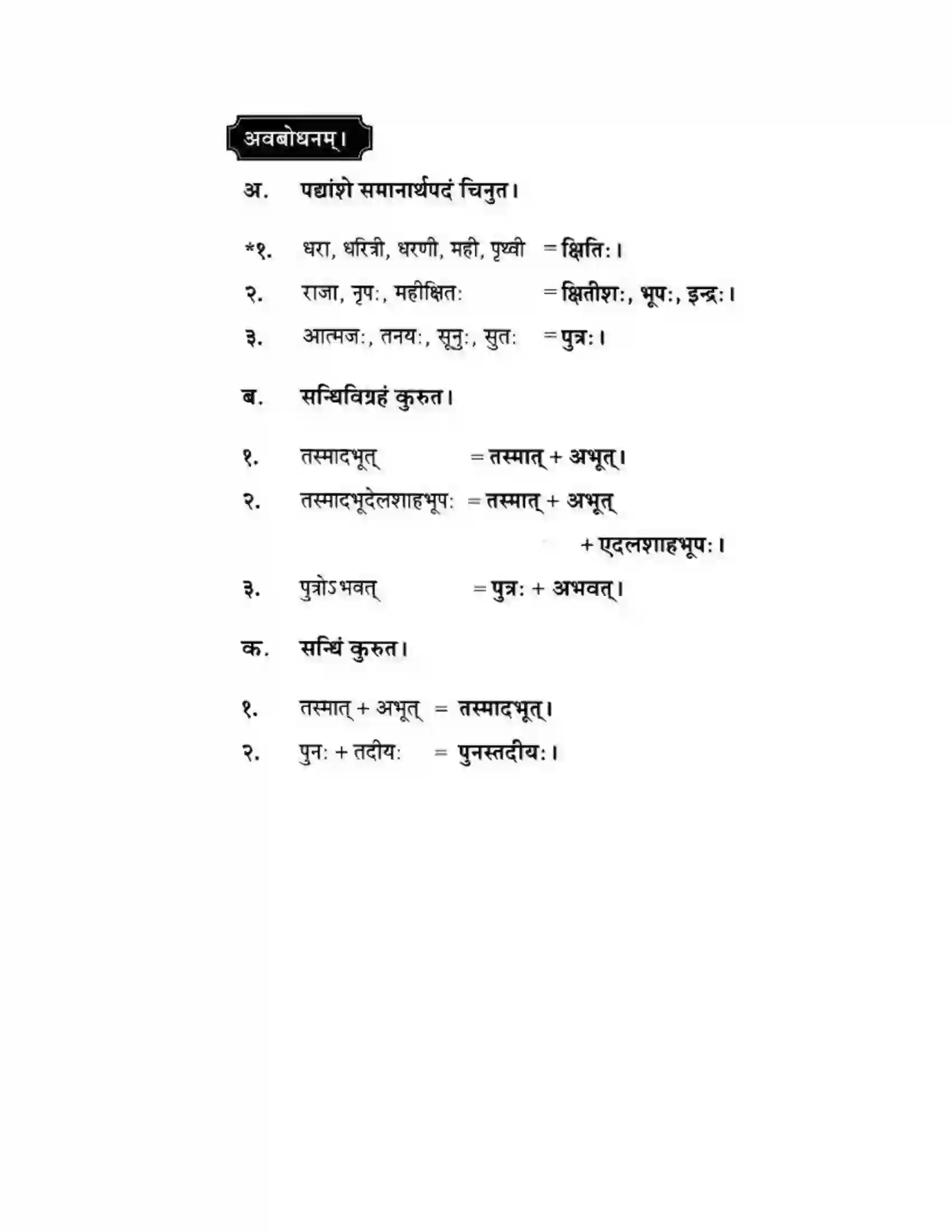 Maharashtra Board Class 10th मन्दाकिनी (Sanskrit) बहणपुरशिलालेख। - पद्यम अवबोधनम Solution 5