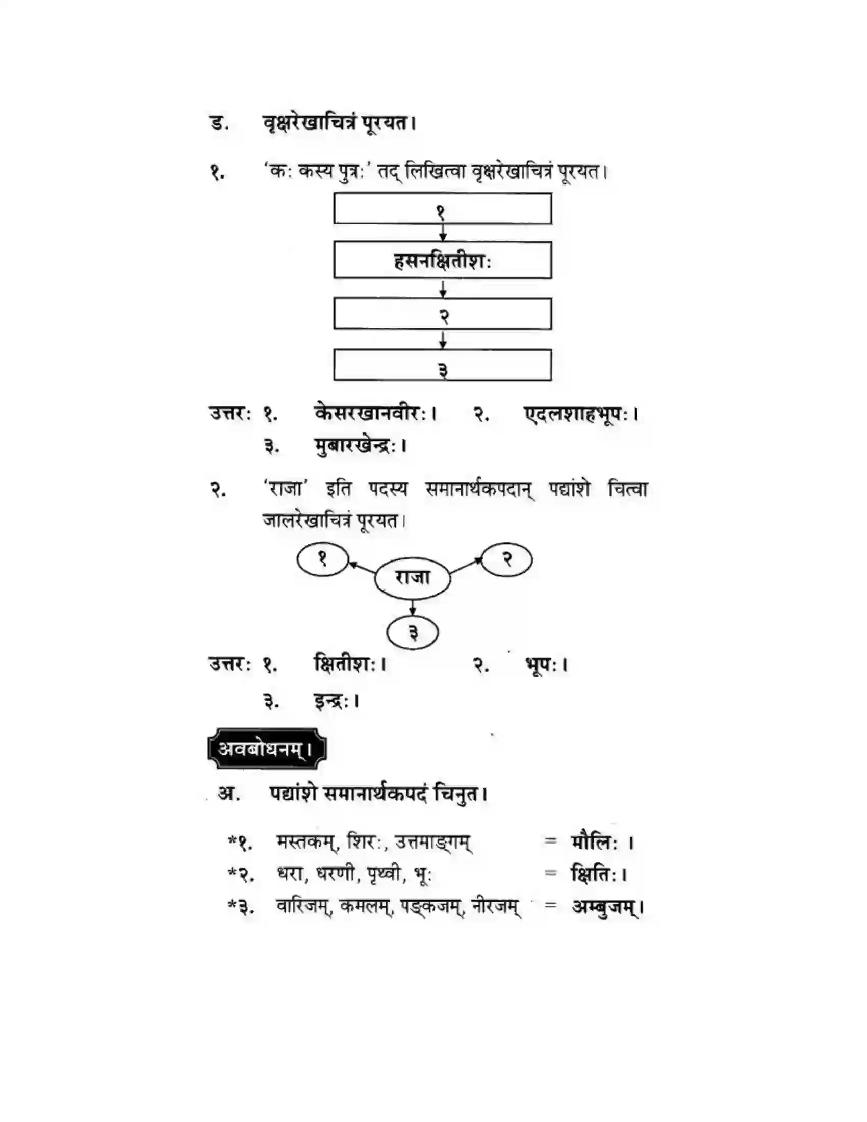 Maharashtra Board Class 10th मन्दाकिनी (Sanskrit) बहणपुरशिलालेख। - पद्यम अवबोधनम Solution 6