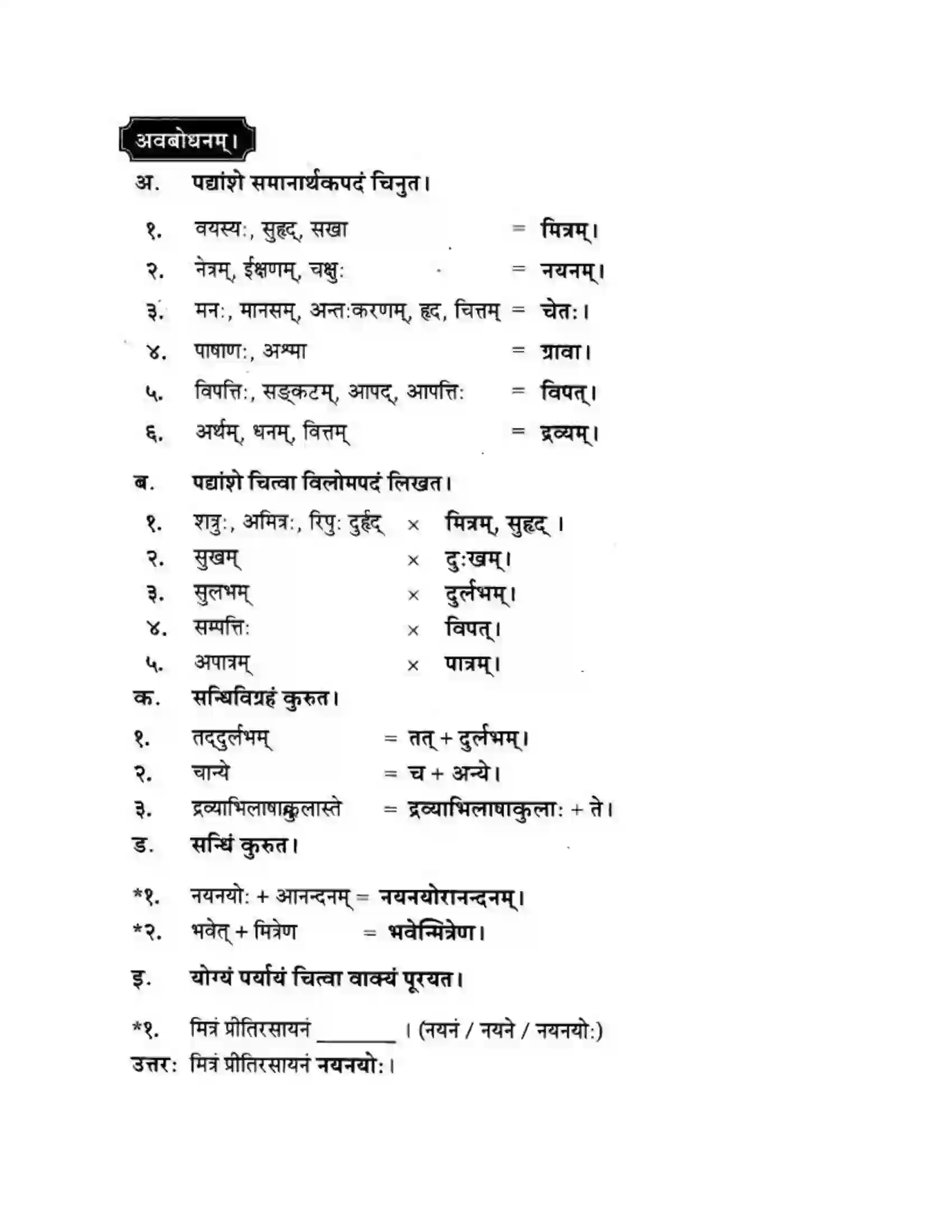 Maharashtra Board Class 10th मन्दाकिनी (Sanskrit) सुभाषितमाला -२ । - पद्यम अवबोधनम Solution 3