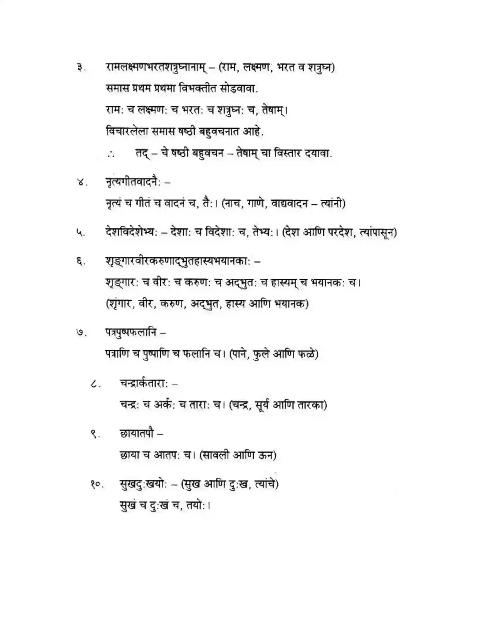 Maharashtra Board Class 10th मन्दाकिनी (Sanskrit) समासा। - व्याकरणम – ऊपयोजनकौशलम Solution 3