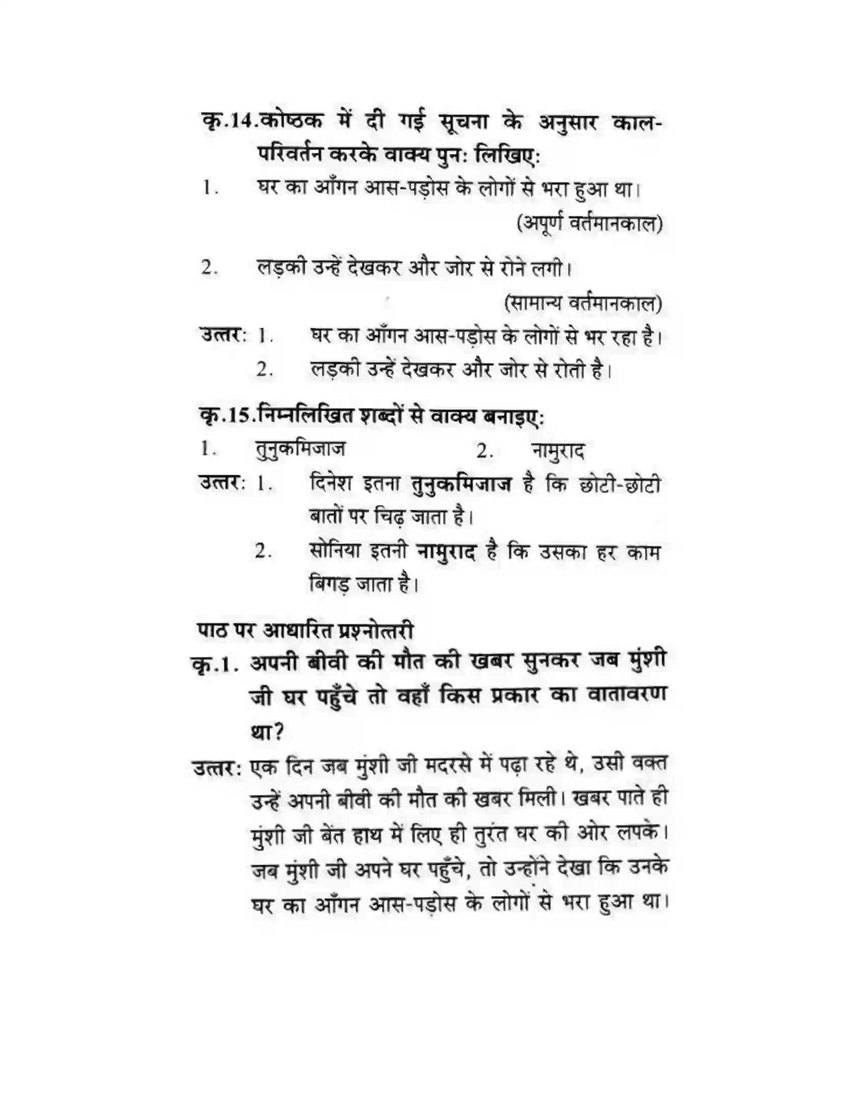 Maharashtra Board Class 10th लोकवाणी मुहावरे और मुंशी जी की सनक - गद्य विभाग Solution 13