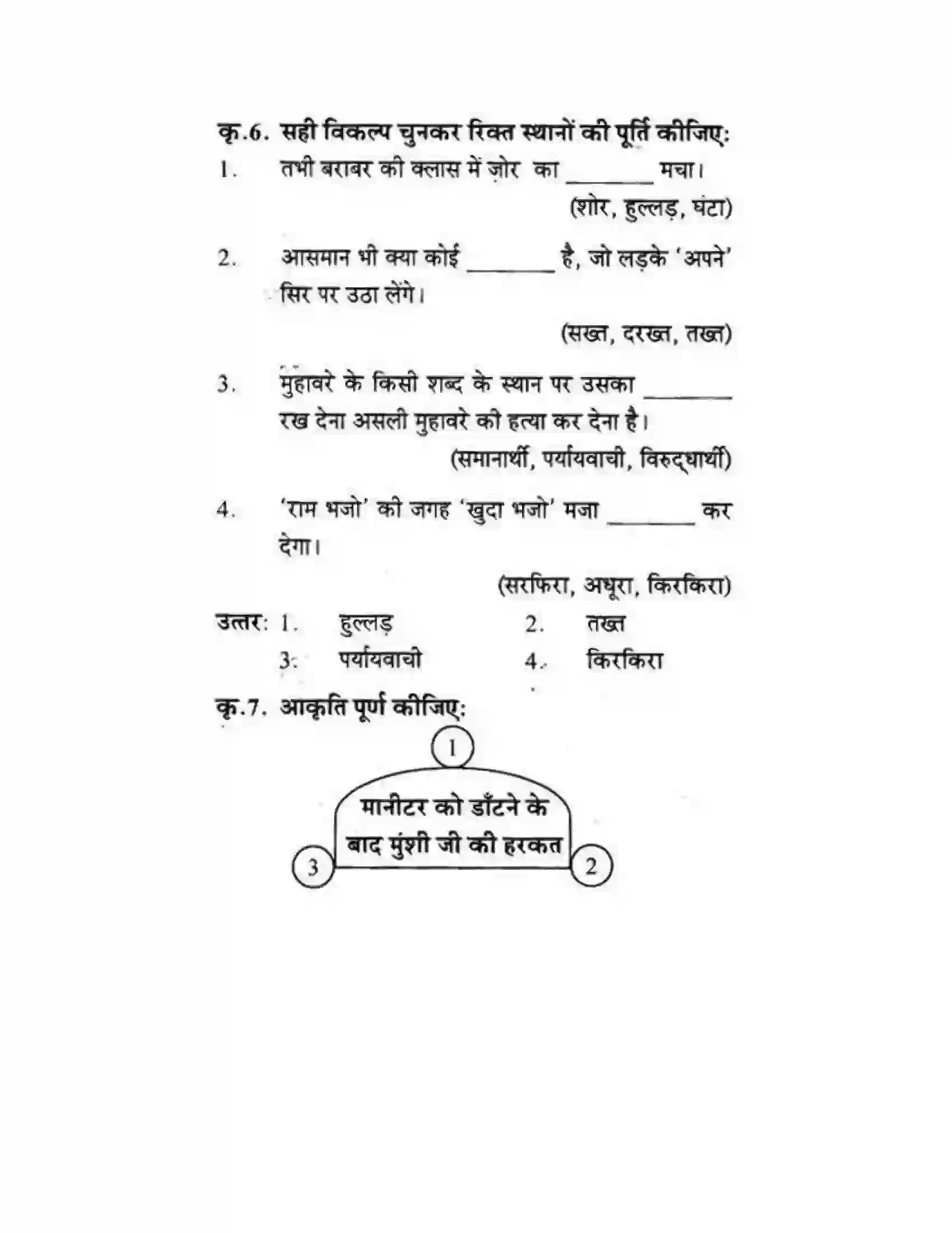 Maharashtra Board Class 10th लोकवाणी मुहावरे और मुंशी जी की सनक - गद्य विभाग Solution 35