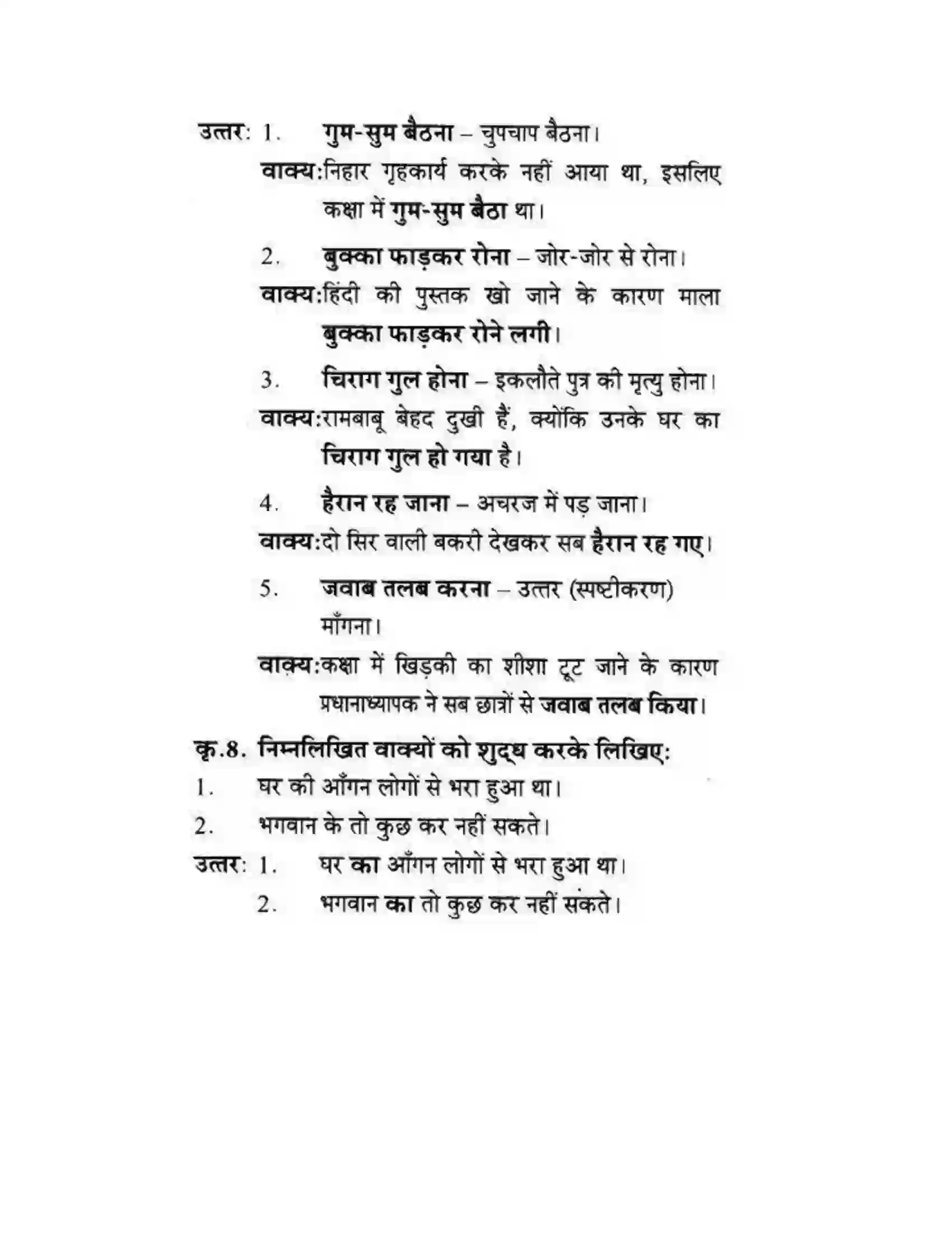 Maharashtra Board Class 10th लोकवाणी मुहावरे और मुंशी जी की सनक - गद्य विभाग Solution 9