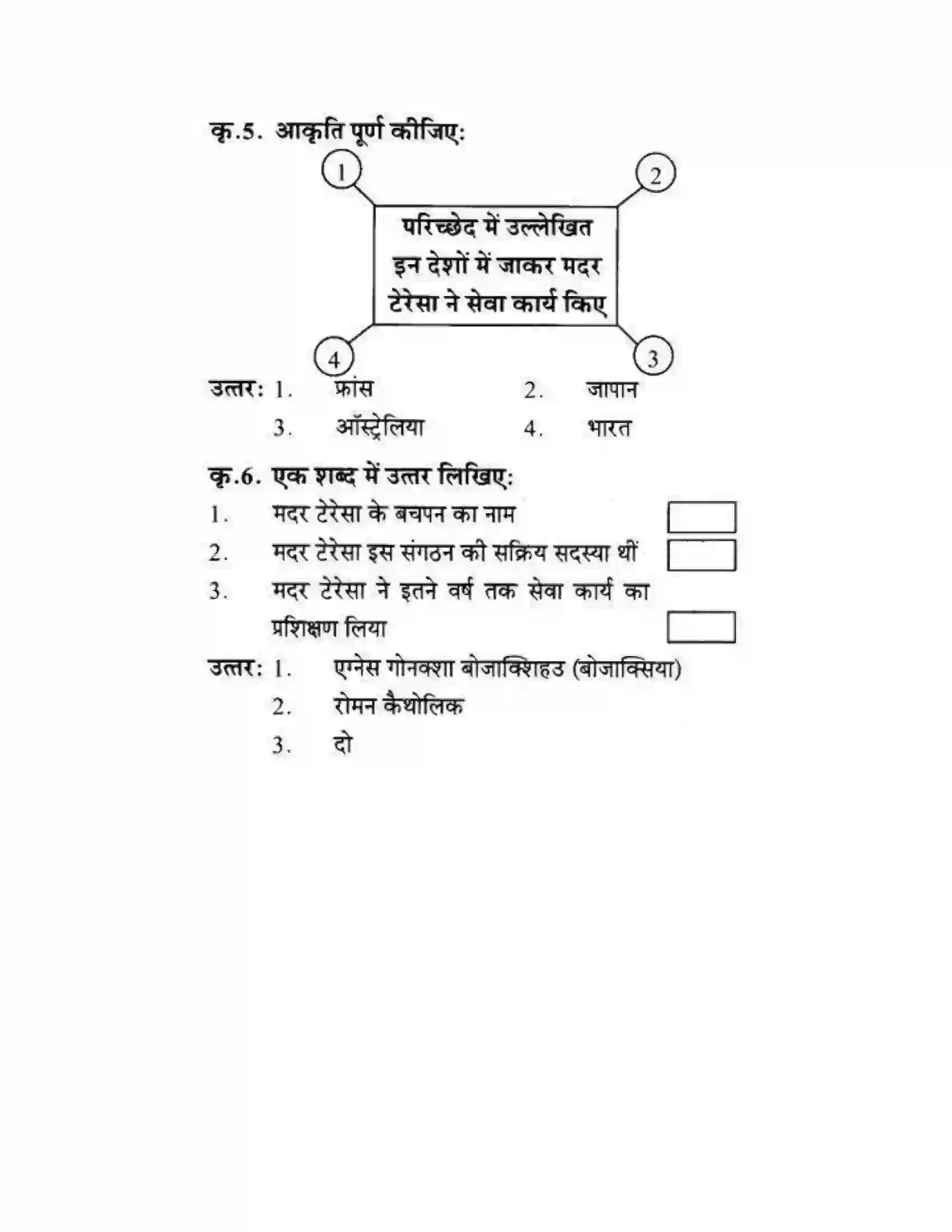 Maharashtra Board Class 10th लोकवाणी मदर टेरेसा - गद्य विभाग Solution 4