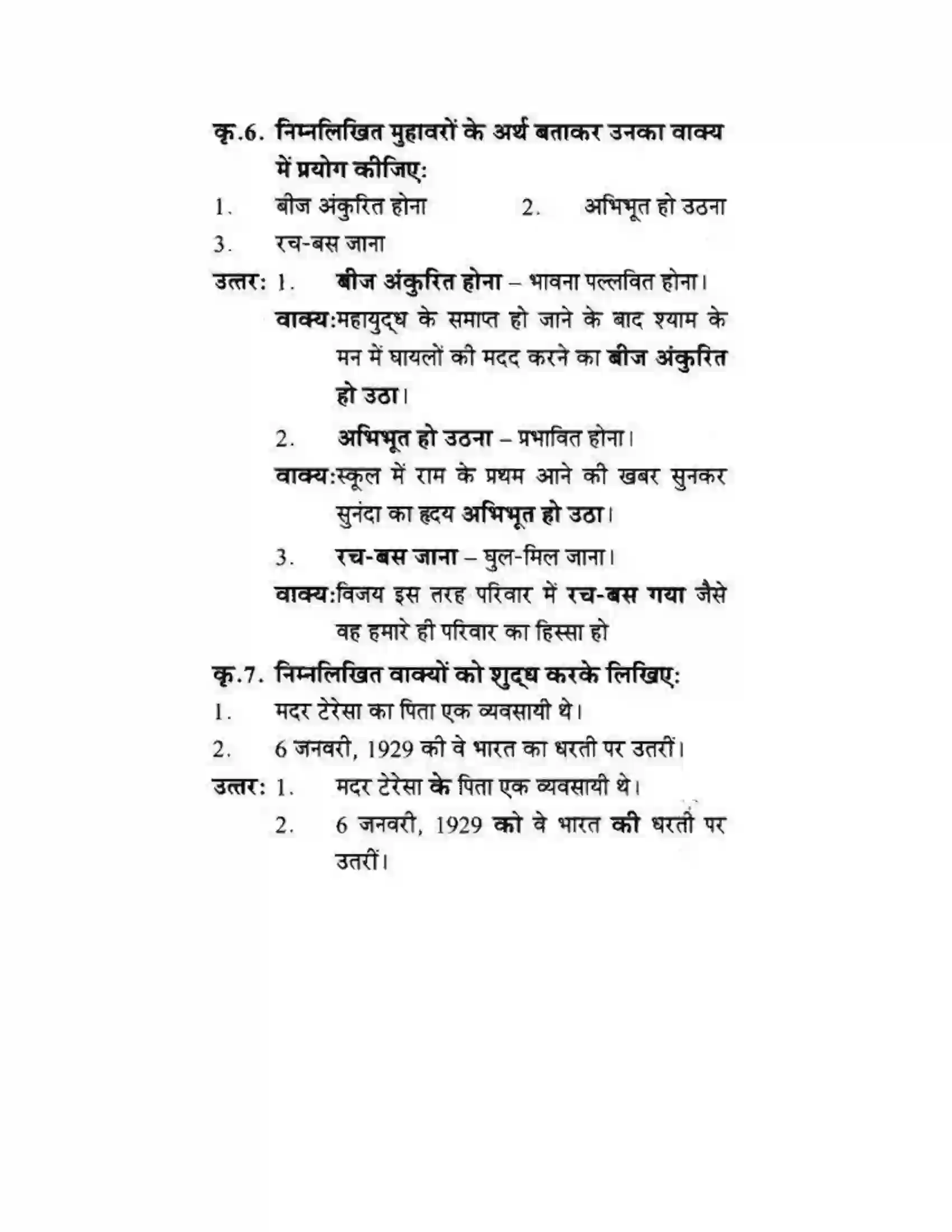Maharashtra Board Class 10th लोकवाणी मदर टेरेसा - गद्य विभाग Solution 8
