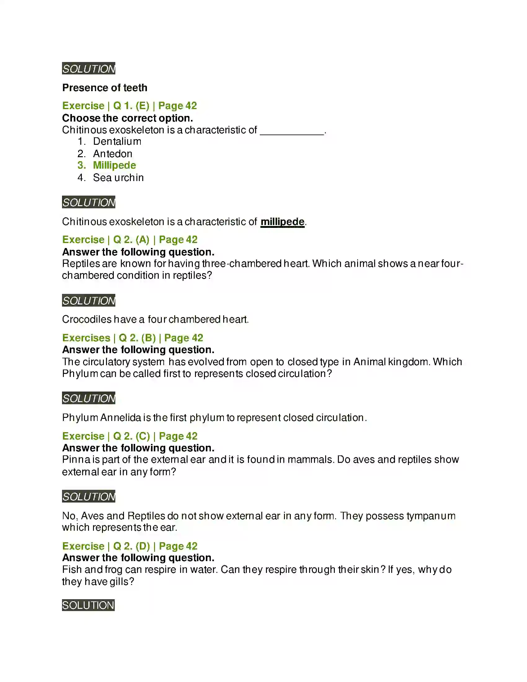 Maharashtra Board Class 11th Biology Kingdom Animalia Solution 2