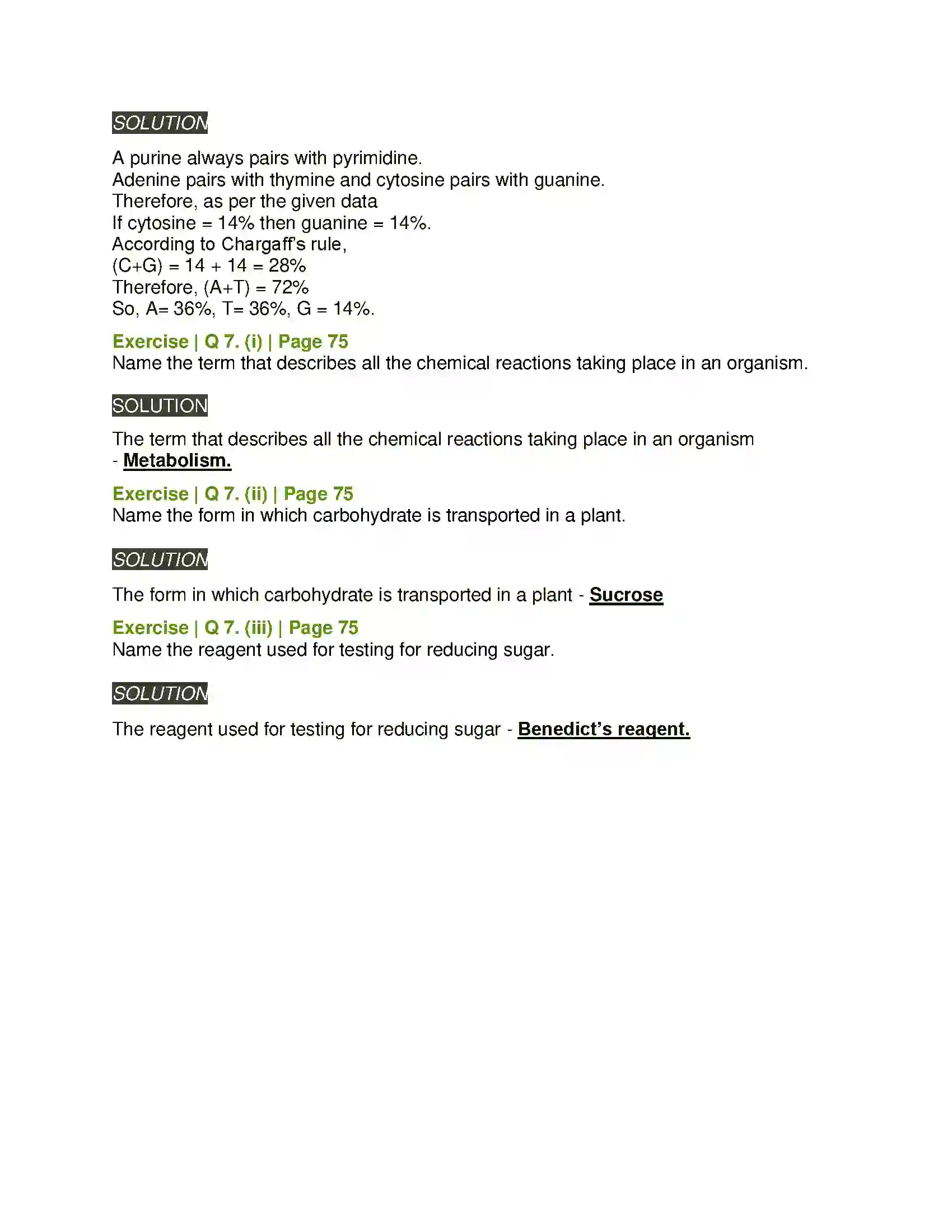 Maharashtra Board Class 11th Biology Biomolecules Solution 21