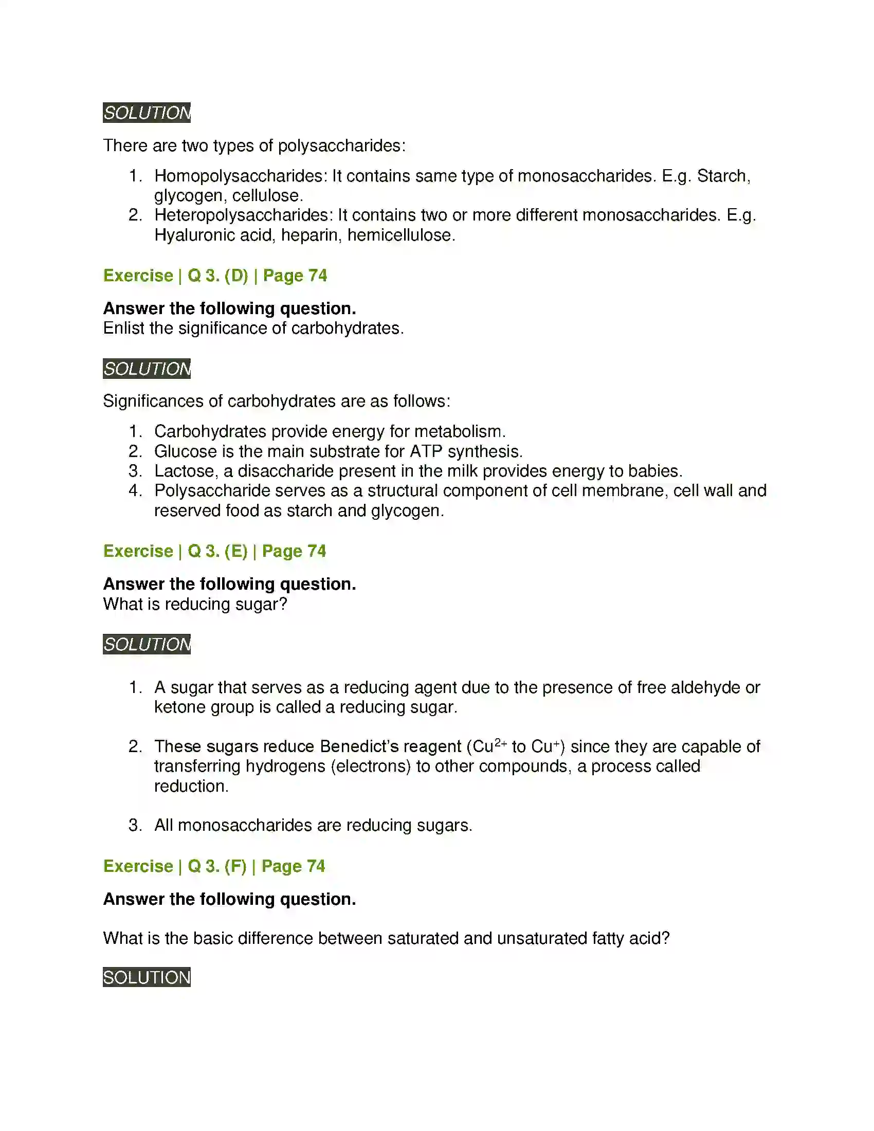 Maharashtra Board Class 11th Biology Biomolecules Solution 4