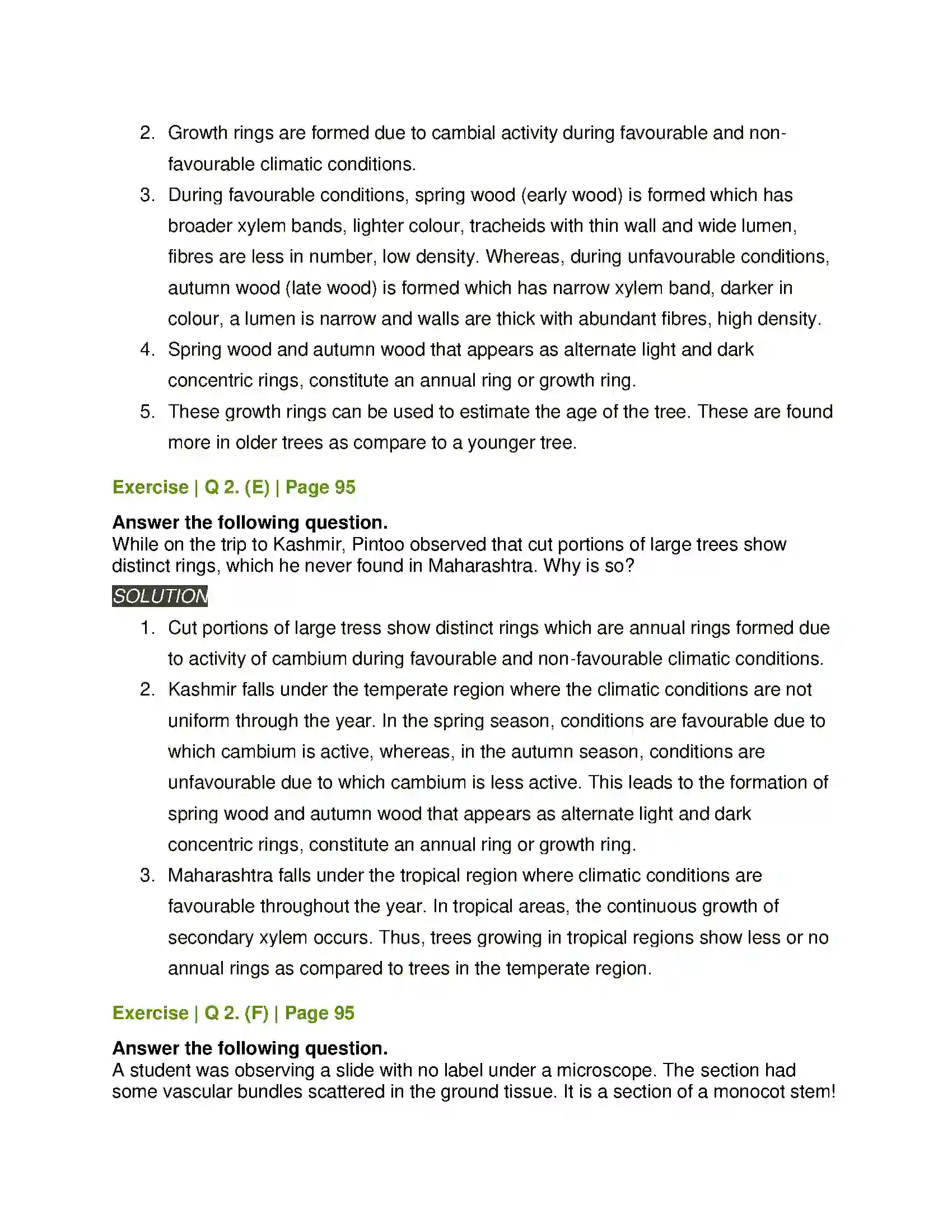 Maharashtra Board Class 11th Biology Plant Tissues and Anatomy Solution 4