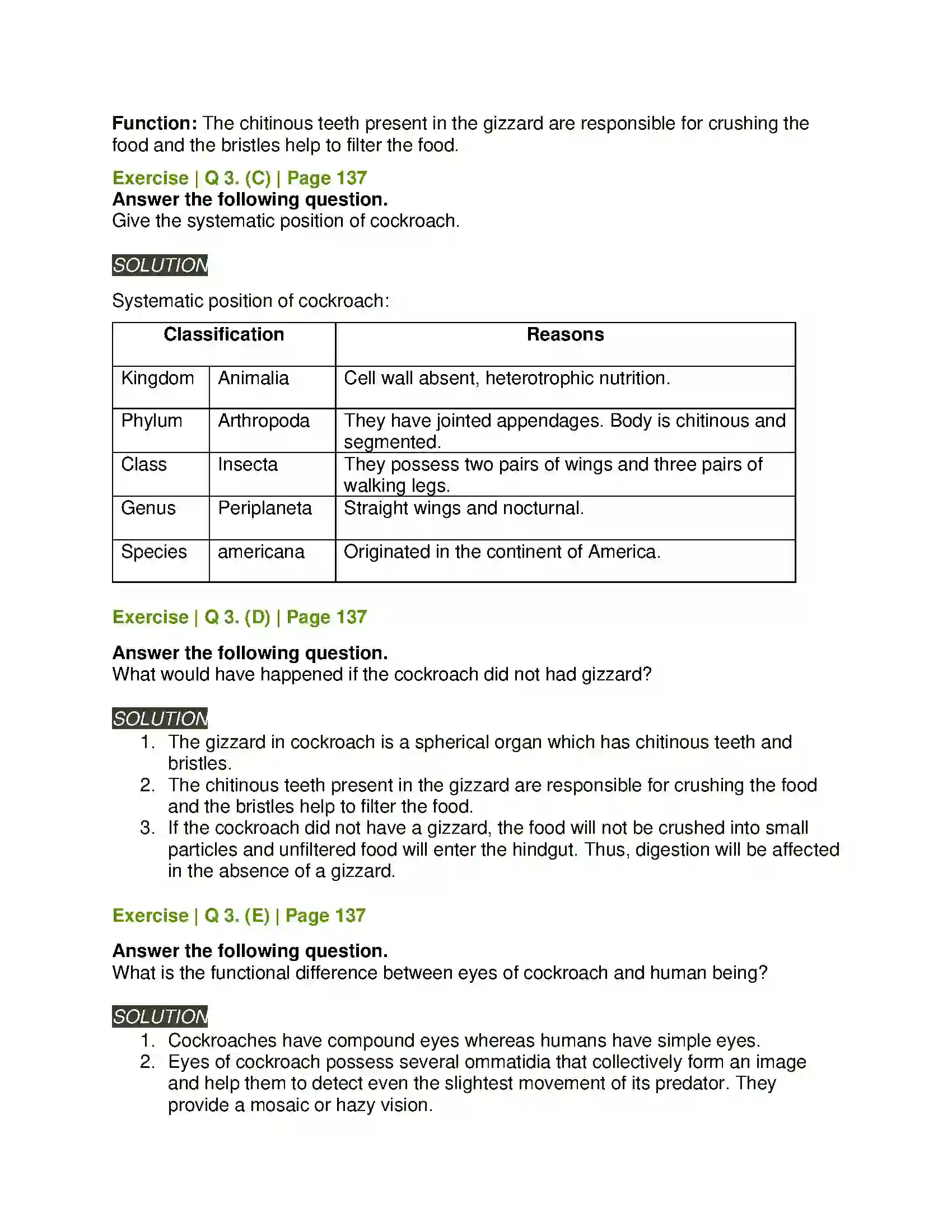 Maharashtra Board Class 11th Biology Study of Animal Type Cockroach Solution 14